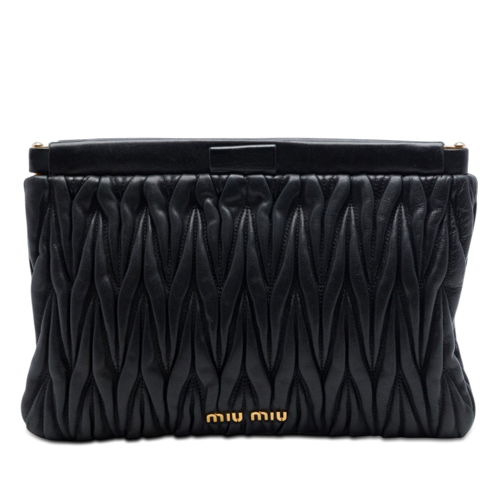 Miu Miu Matelasse Nappa Frame Clutch