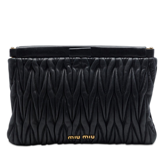 Miu Miu Matelasse Nappa Frame Clutch