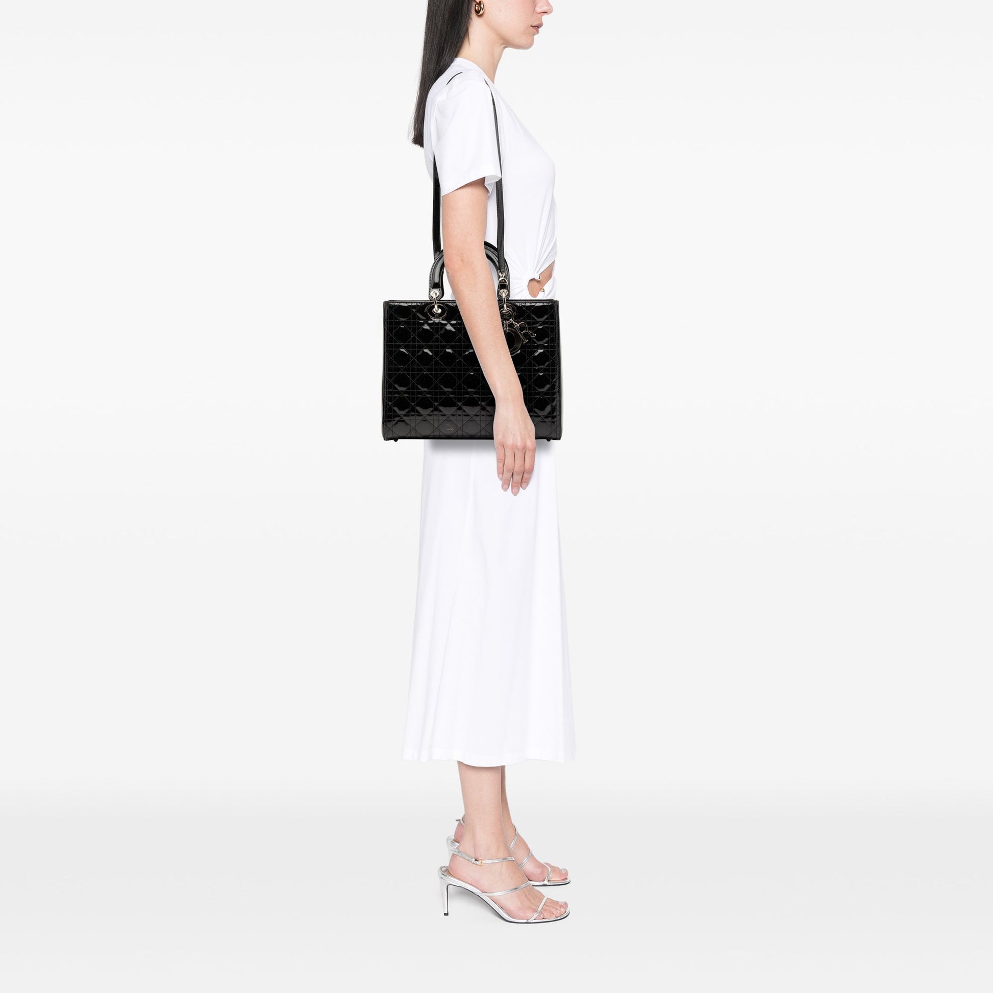 Dior Large Patent Cannage Lady Dior