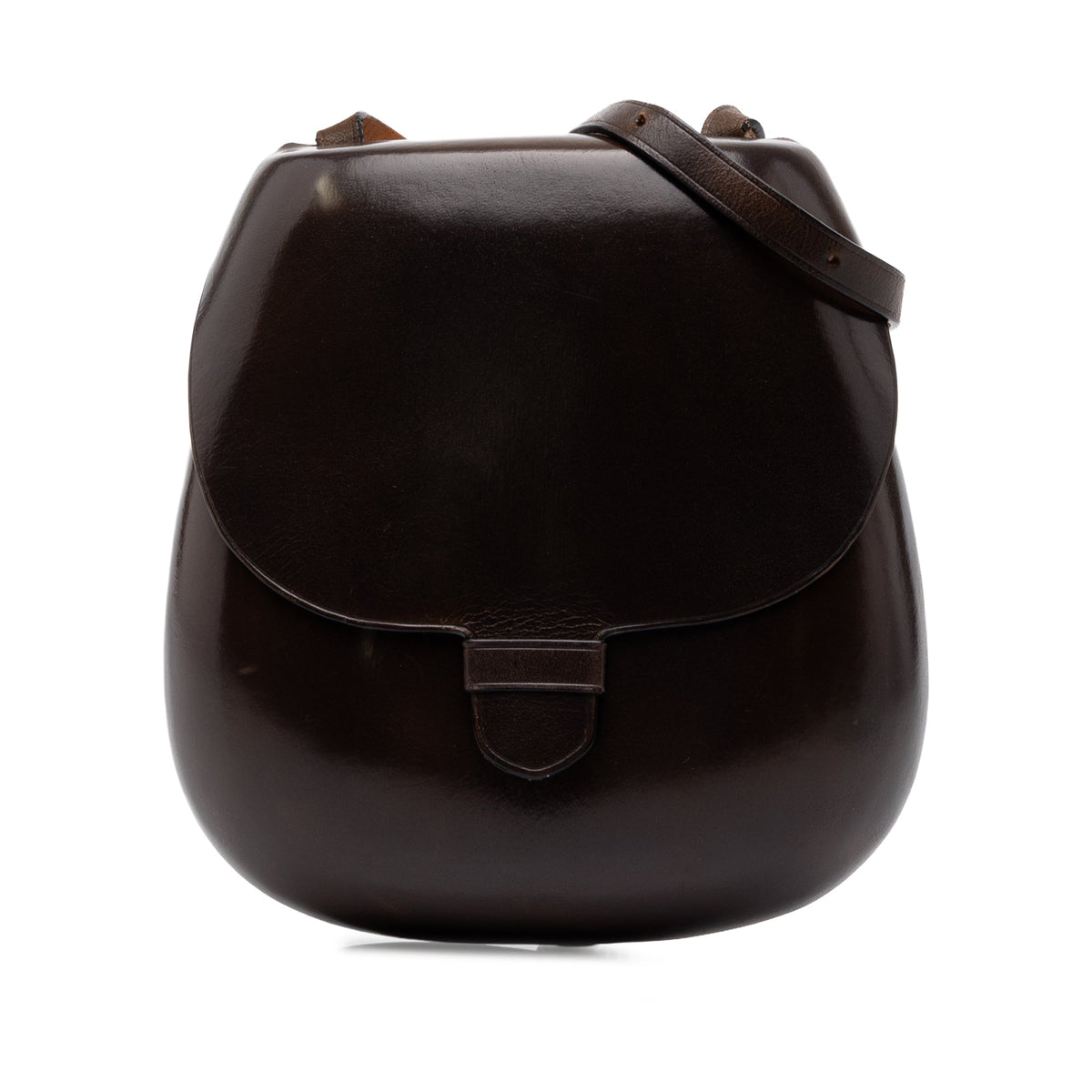 Lemaire Leather Cartridge Crossbody — Brown