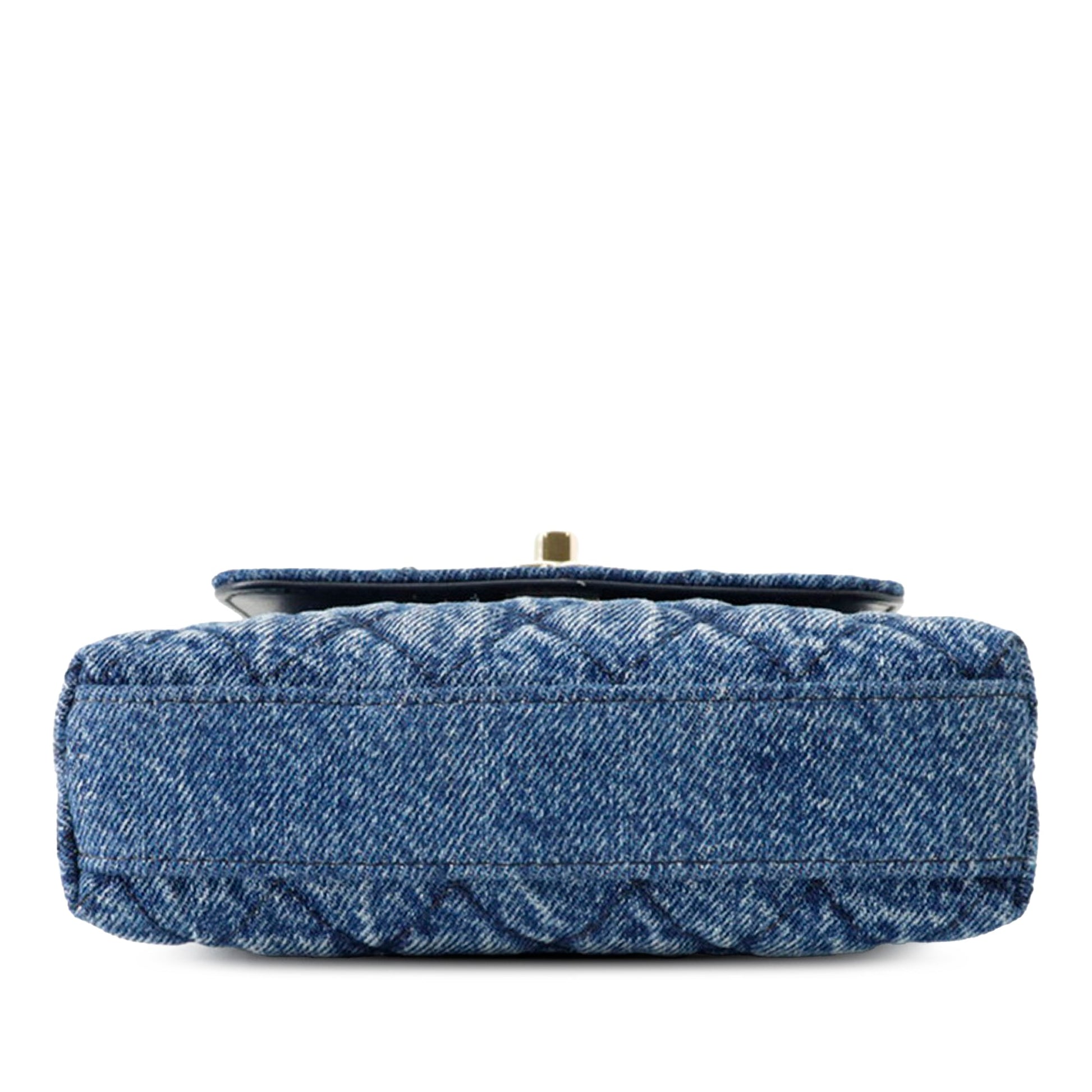 Chanel Extra Mini Quilted Washed Denim Coco Top Handle Bag