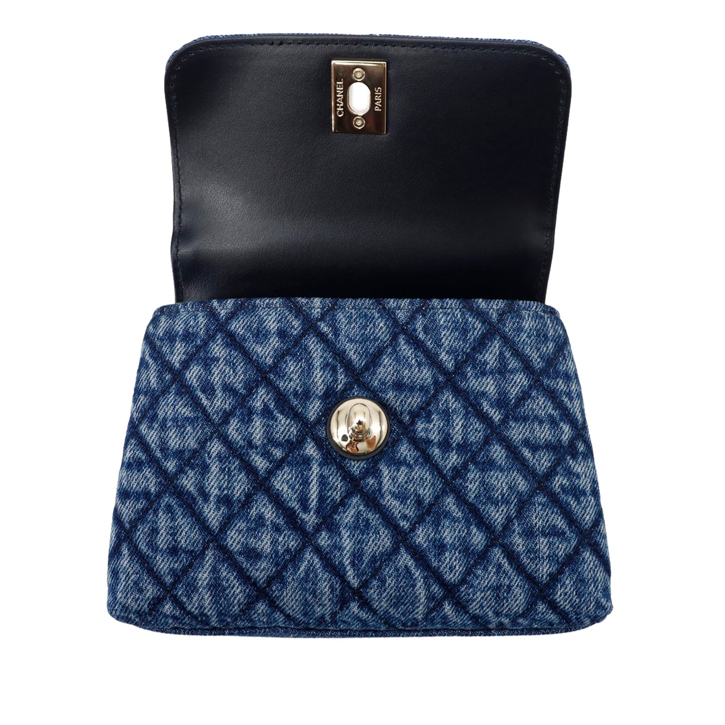 Chanel Extra Mini Quilted Washed Denim Coco Top Handle Bag