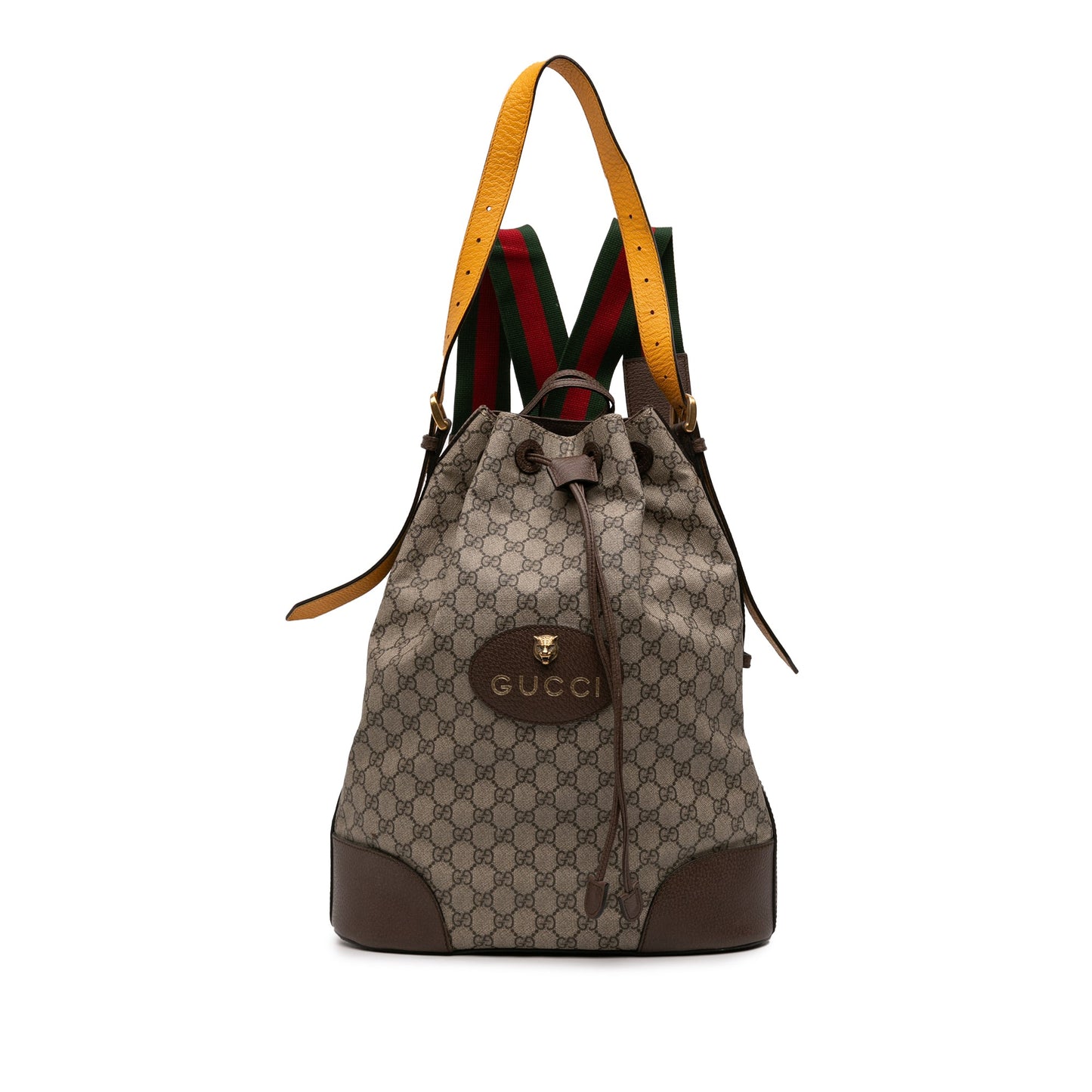 Gucci GG Supreme Web Neo Vintage Drawstring Bucket Bag
