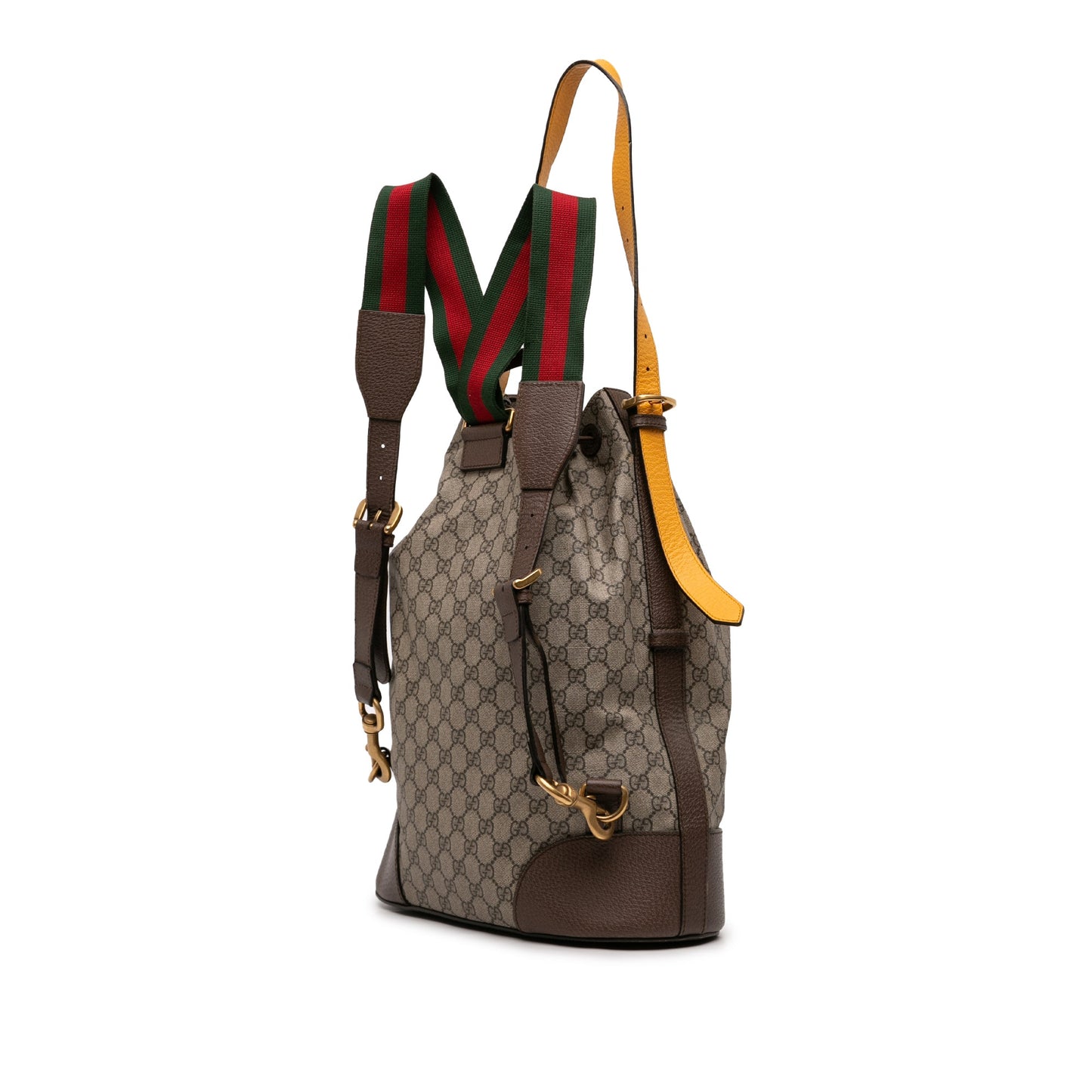 Gucci GG Supreme Web Neo Vintage Drawstring Bucket Bag