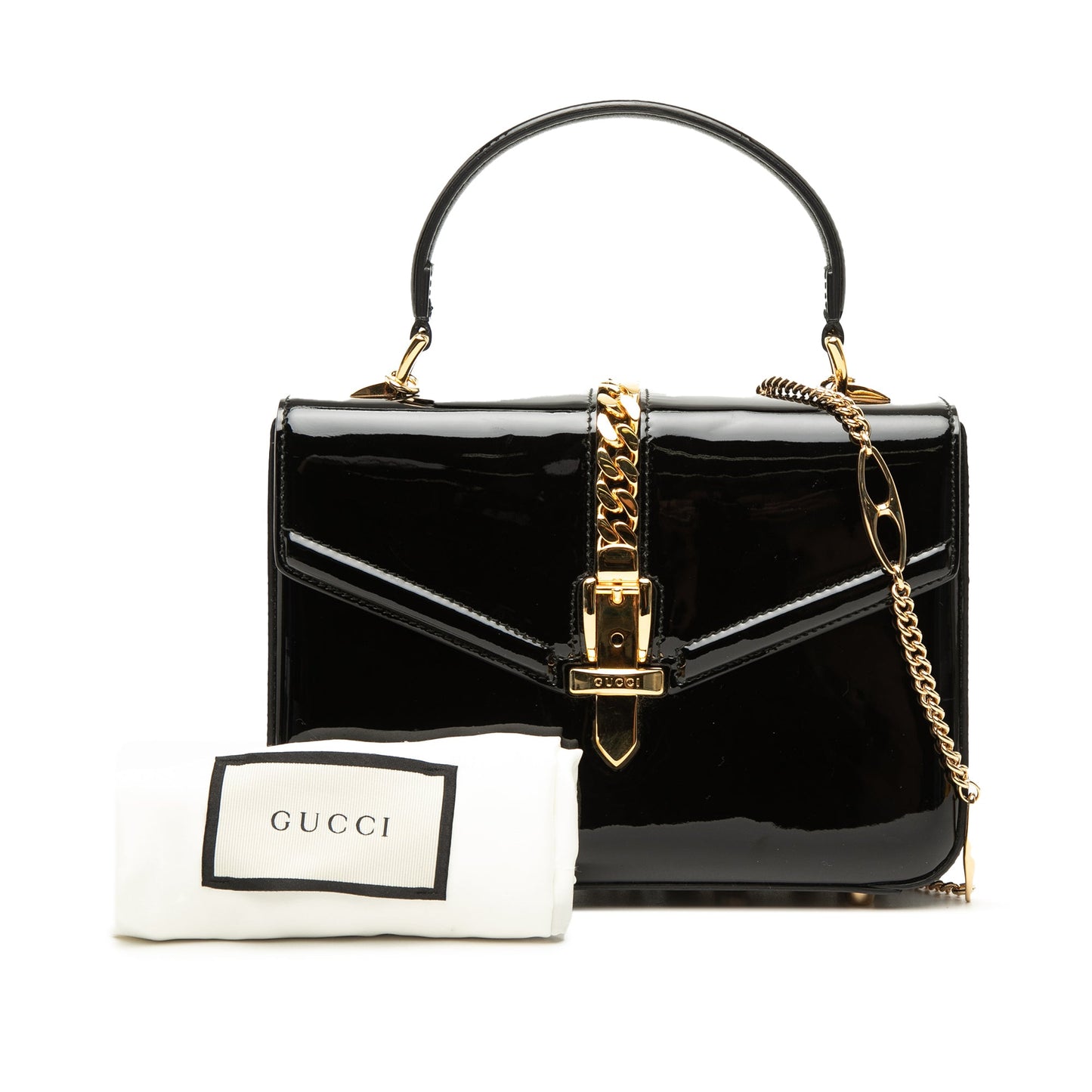 Gucci Mini Patent Sylvie 1969 Top Handle Bag
