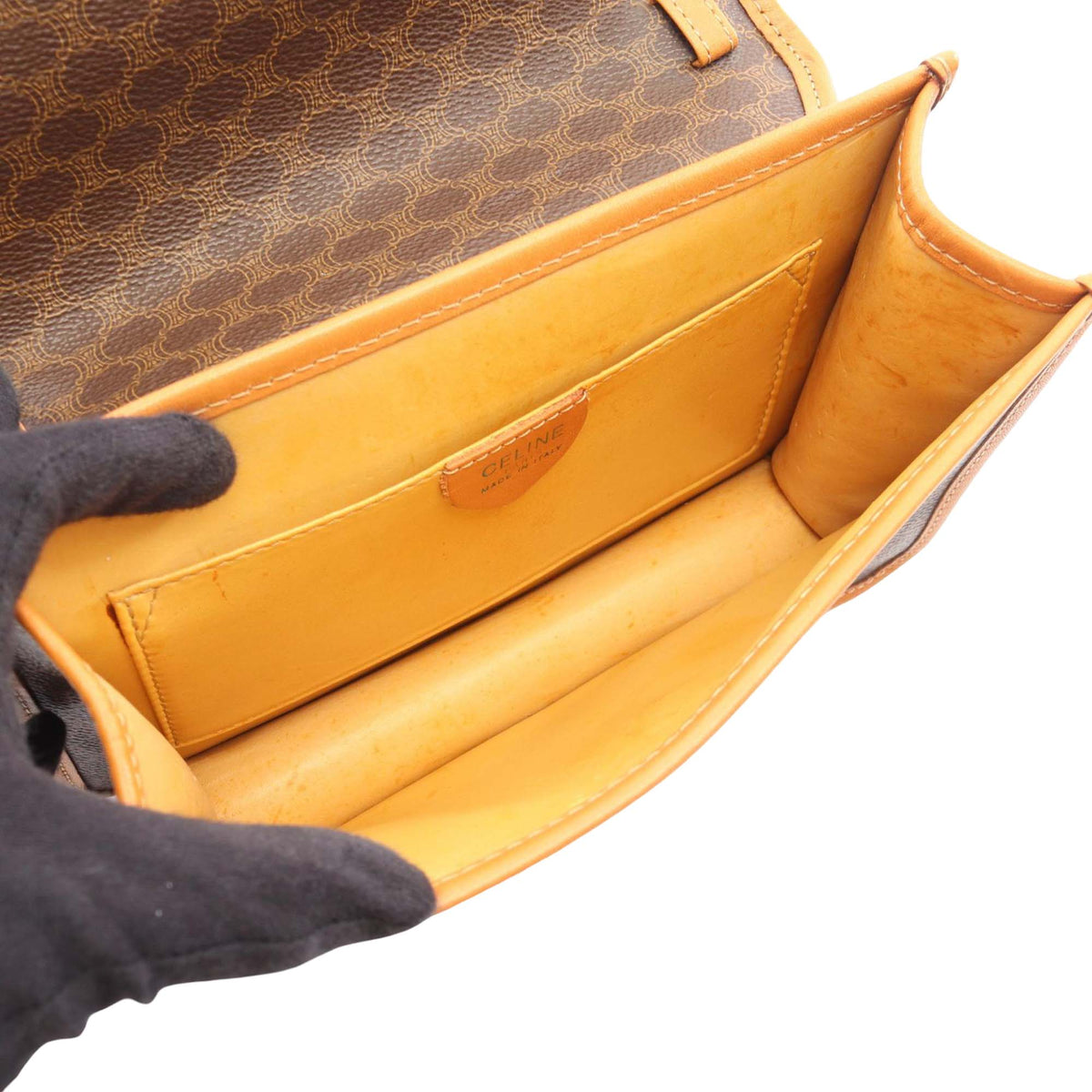 Celine Macadam Coated Canvas Handbag