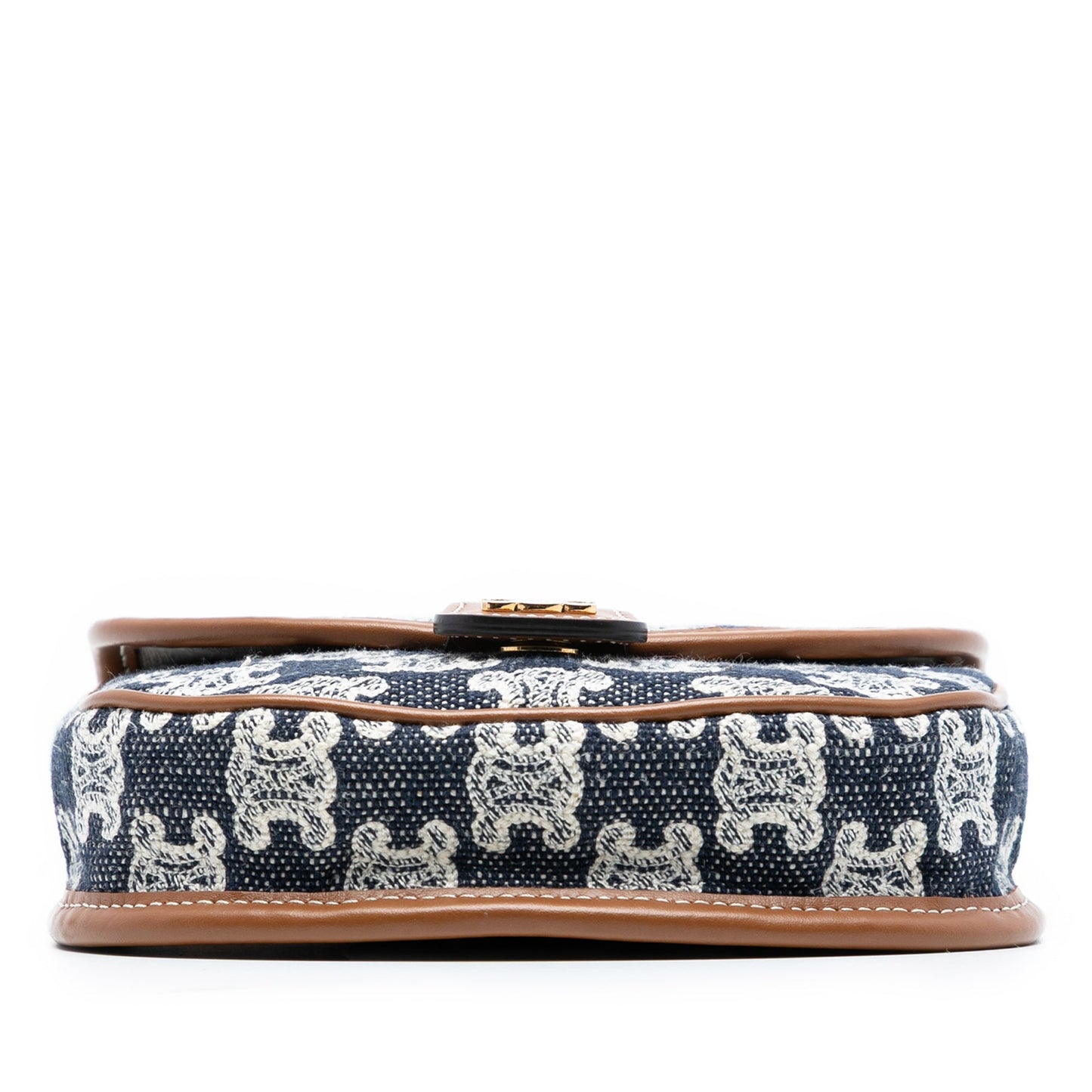 Celine Mini Triomphe Canvas and Calfskin Besace Crossbody