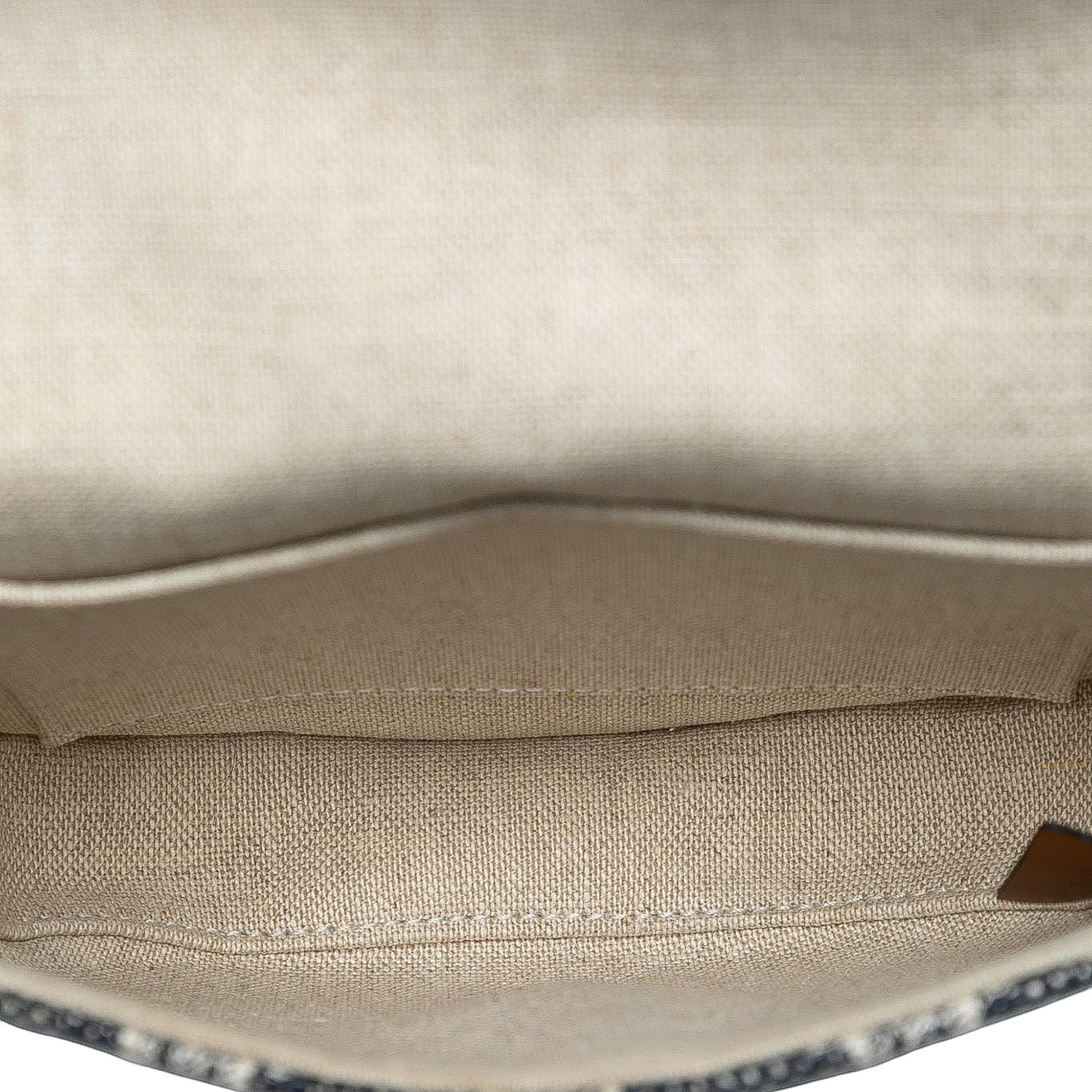 Celine Mini Triomphe Canvas and Calfskin Besace Crossbody