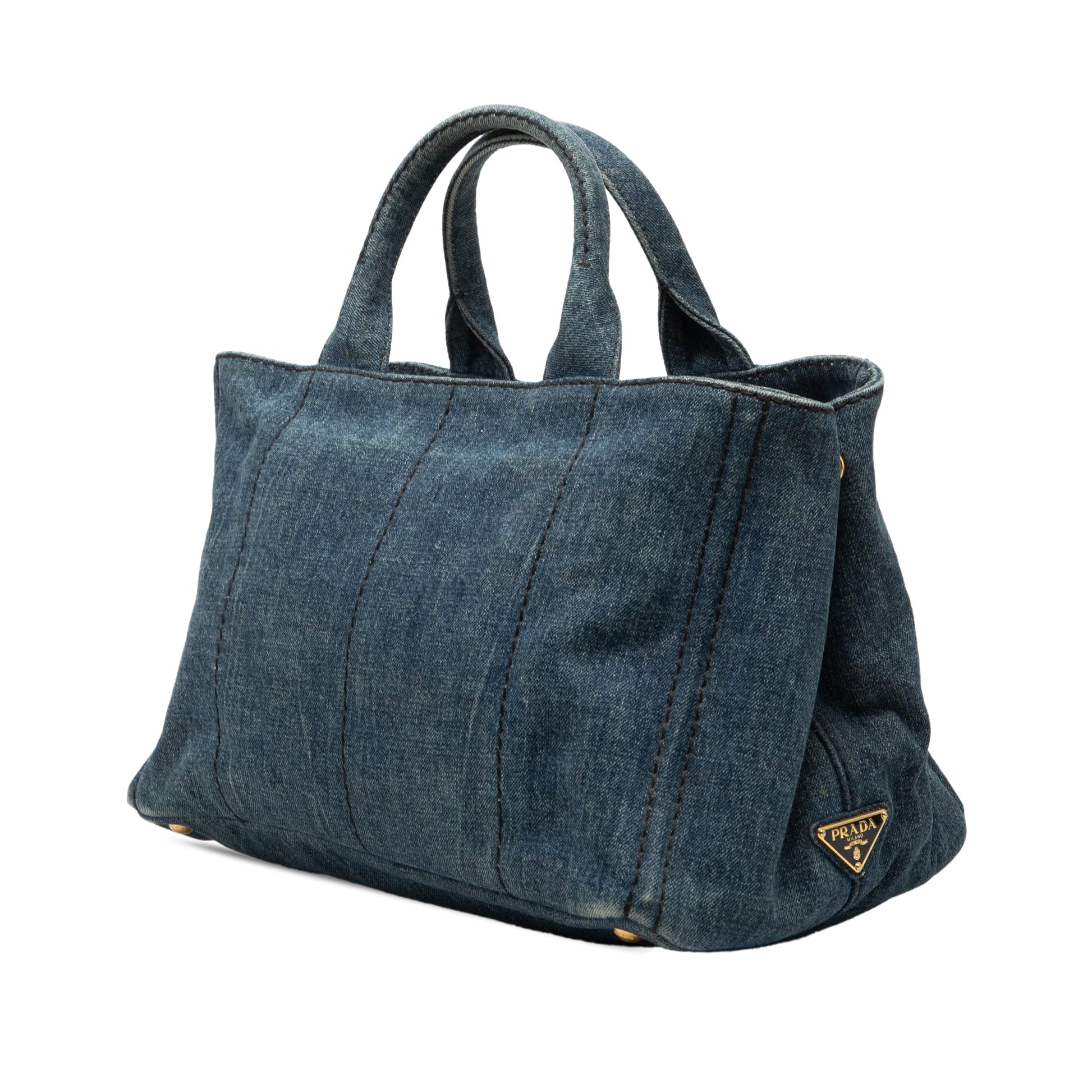 Prada Denim Canapa Logo Satchel