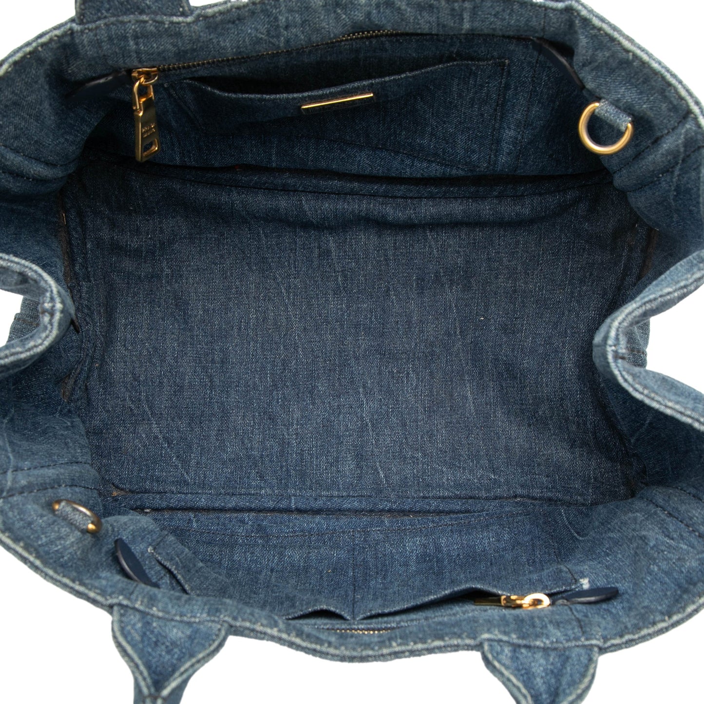 Prada Denim Canapa Logo Satchel