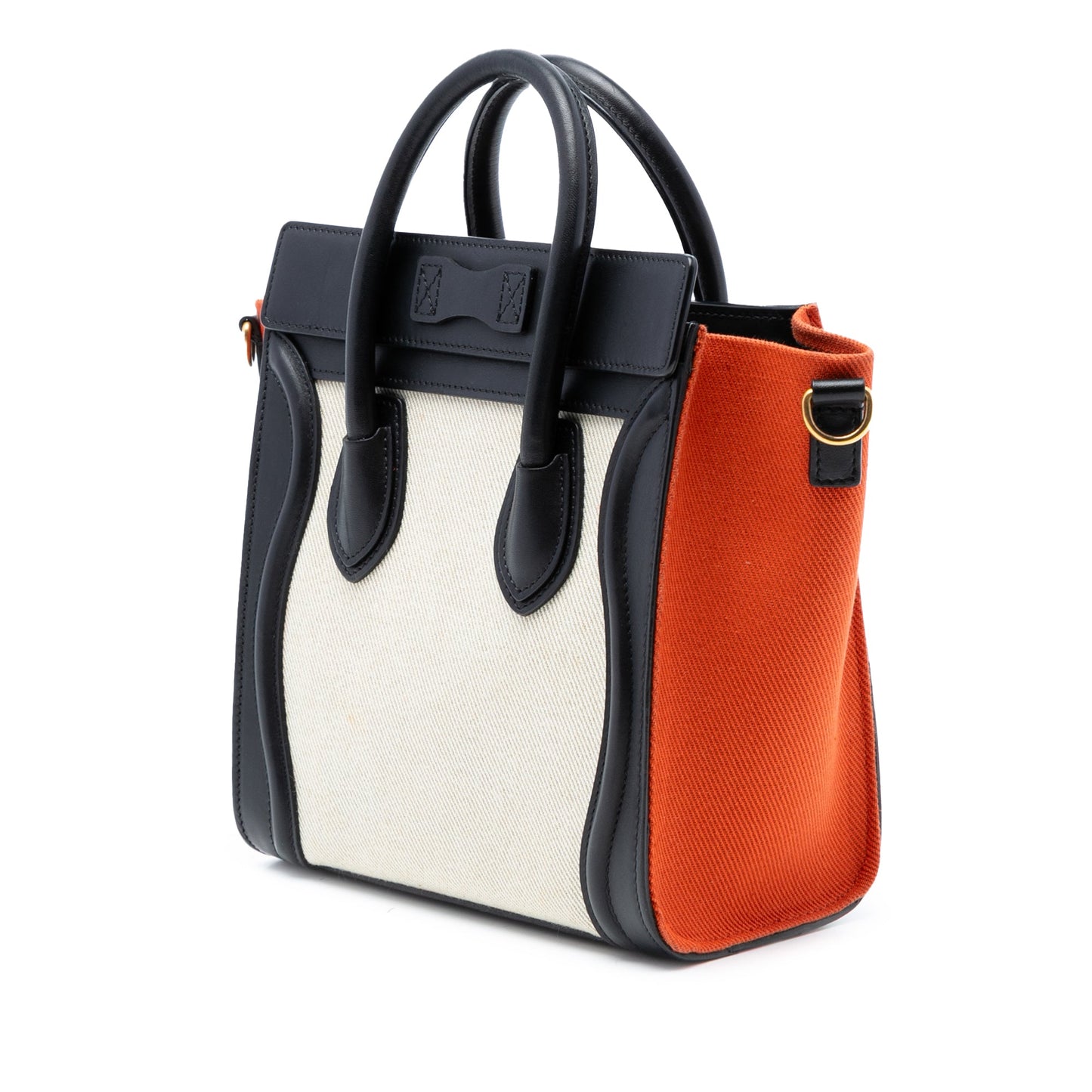 Celine Nano Tricolor Canvas and Leather Luggage Tote