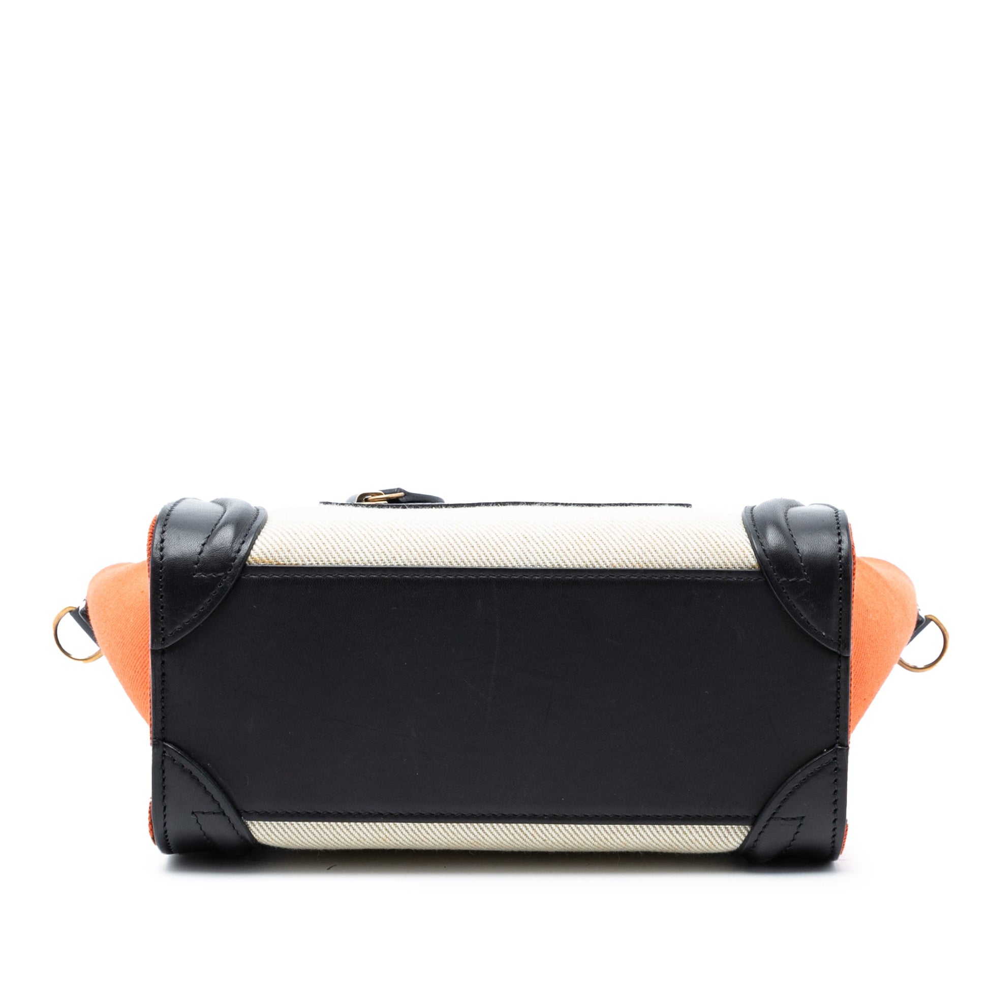 Celine Nano Tricolor Canvas and Leather Luggage Tote