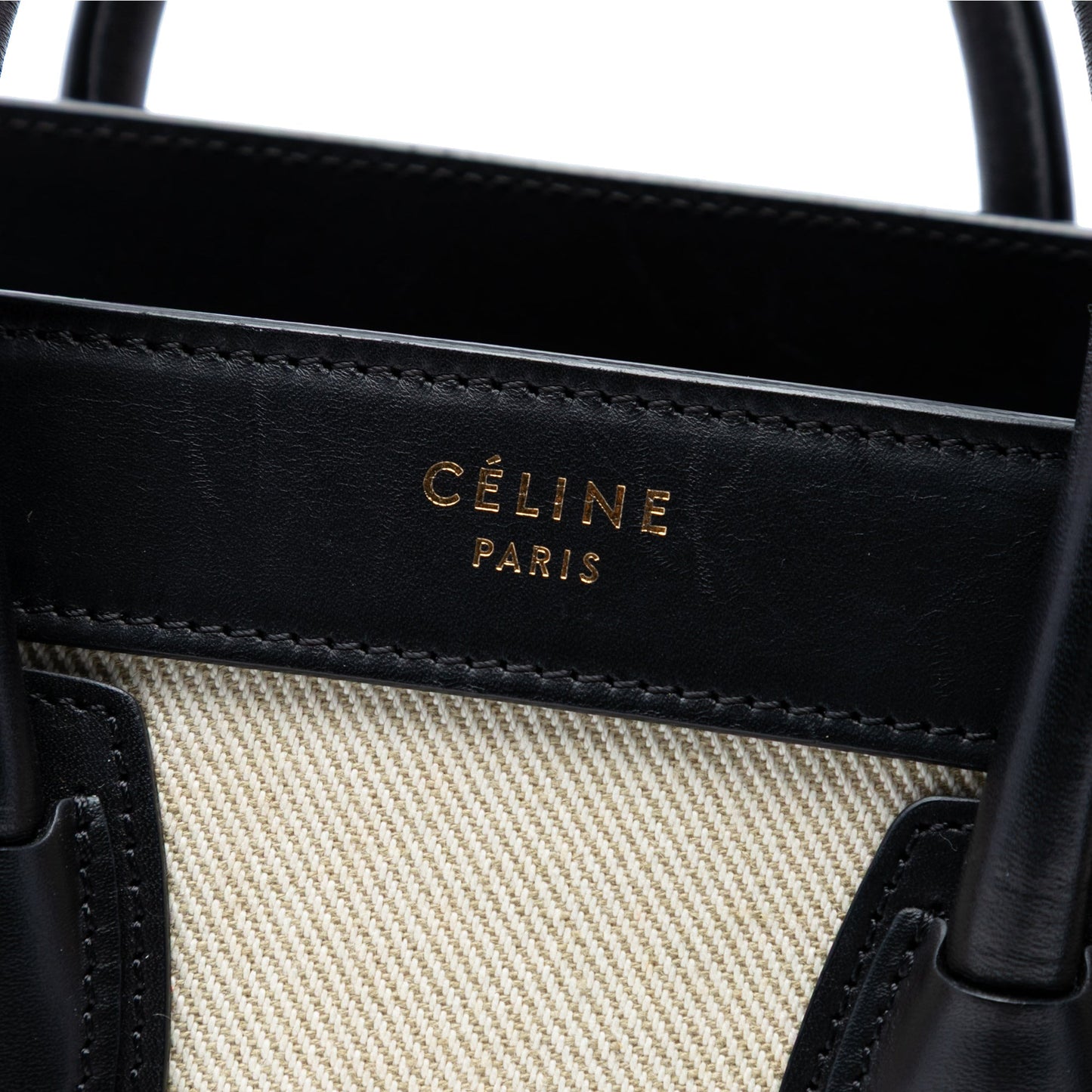 Celine Nano Tricolor Canvas and Leather Luggage Tote