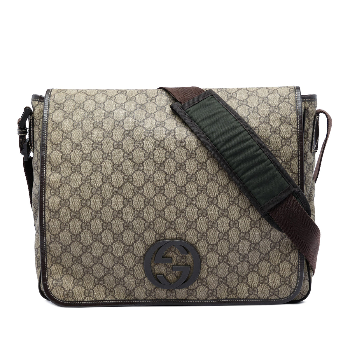 Gucci Large GG Supreme Interlocking G Messenger Bag
