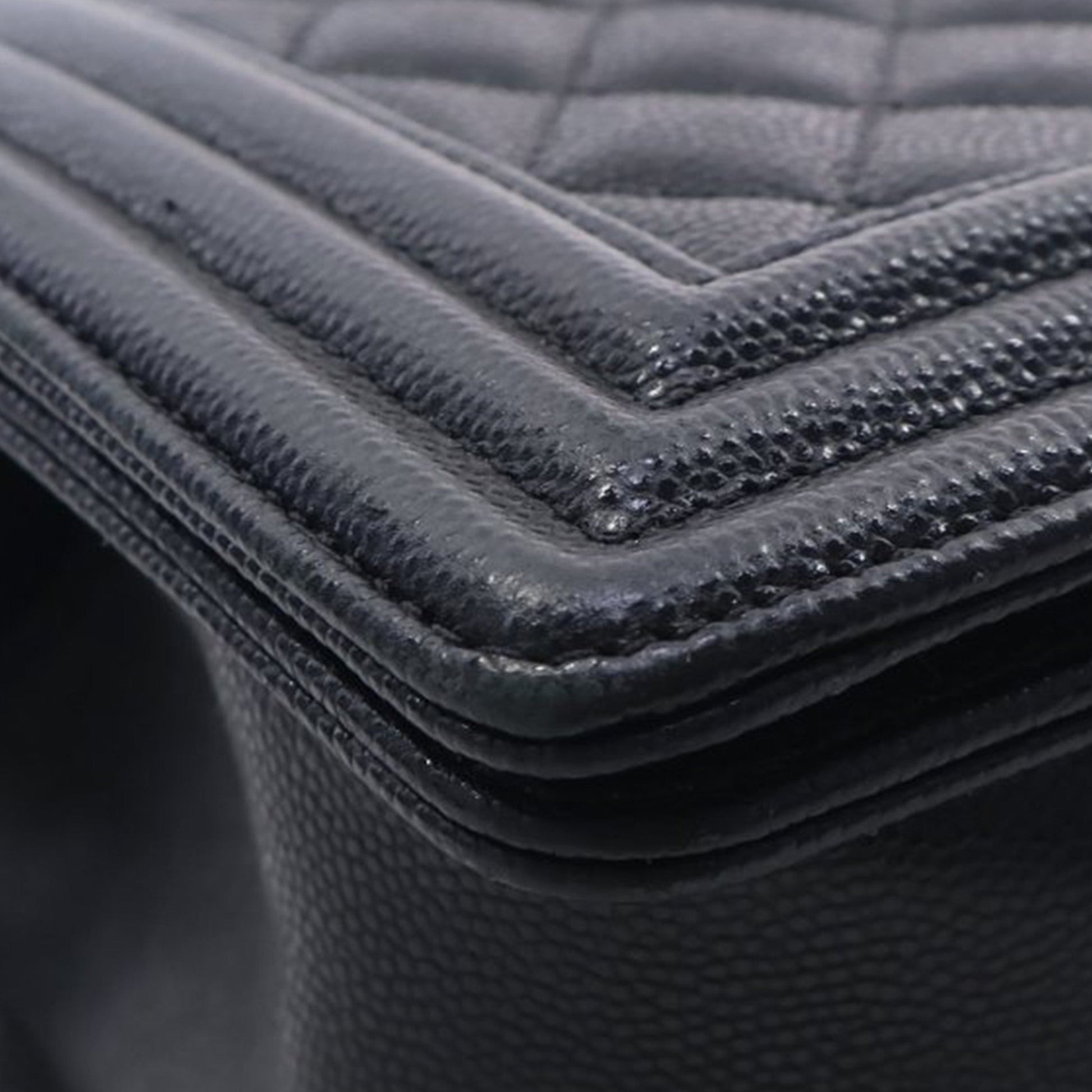 Chanel Old Medium Quilted Caviar Boy Flap