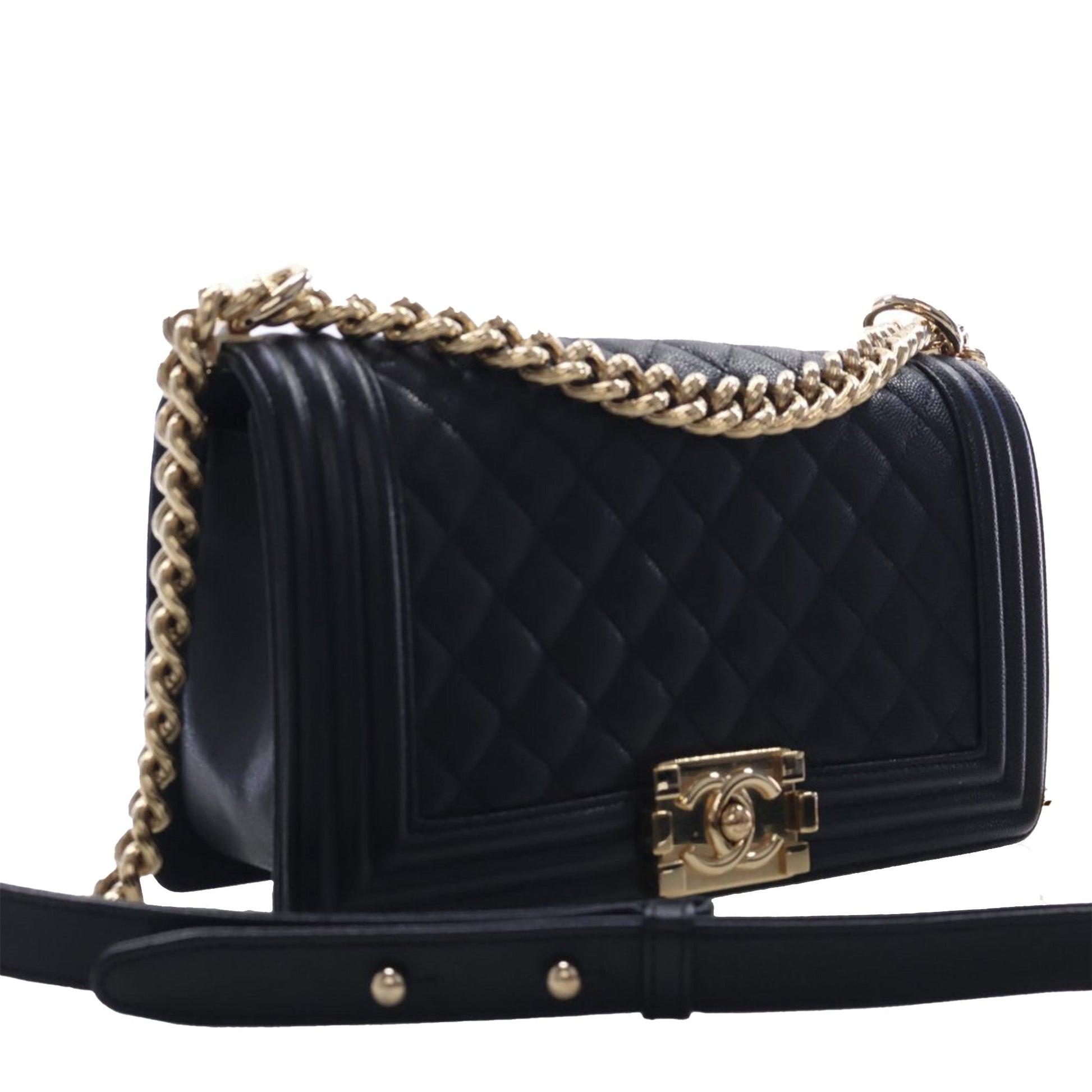 Chanel Old Medium Quilted Caviar Boy Flap