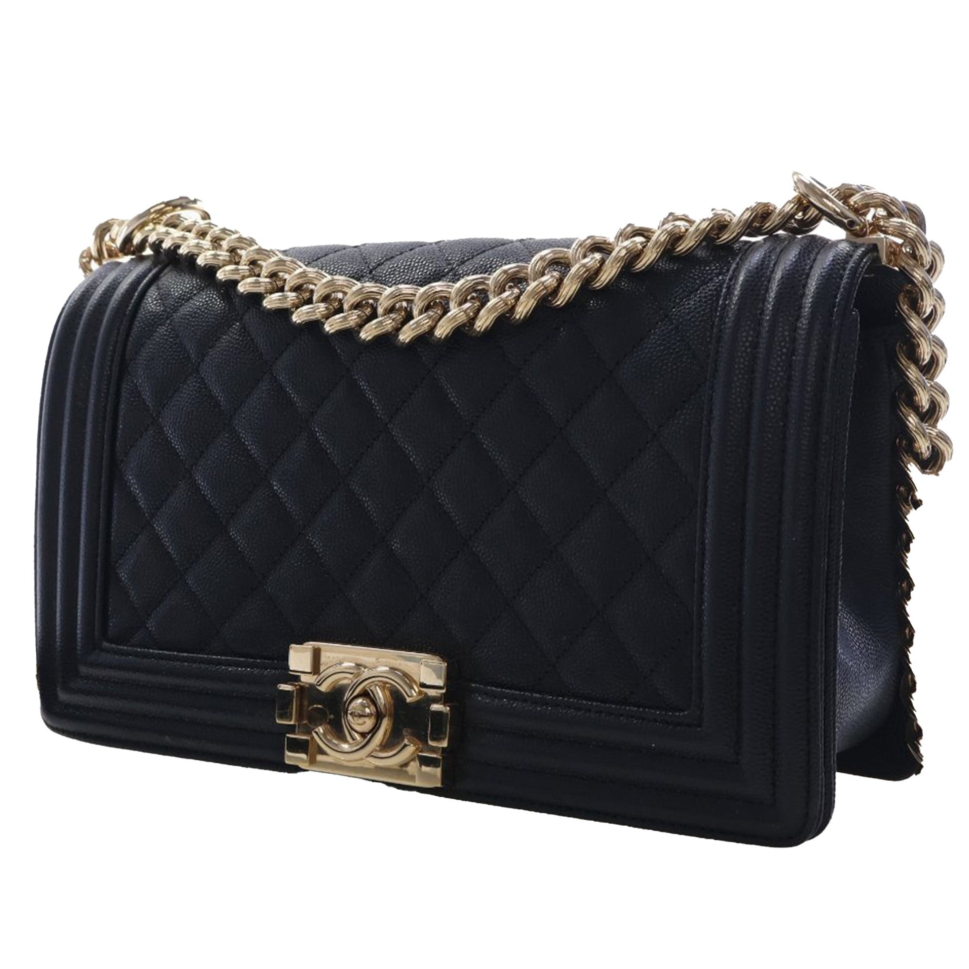 Chanel Old Medium Quilted Caviar Boy Flap