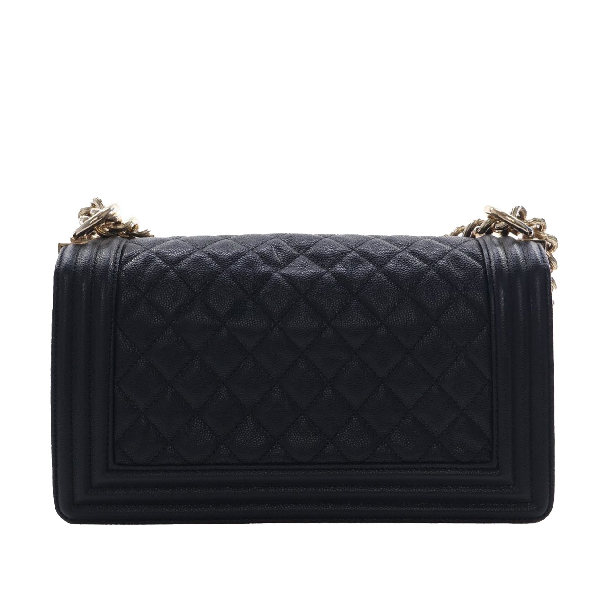 Chanel Old Medium Quilted Caviar Boy Flap
