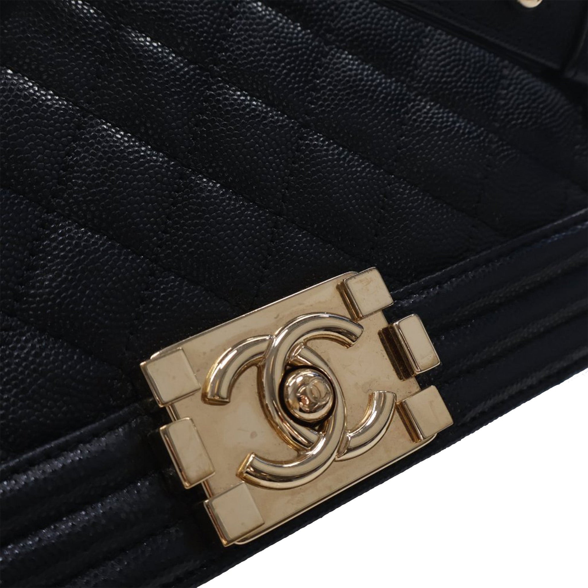 Chanel Old Medium Quilted Caviar Boy Flap