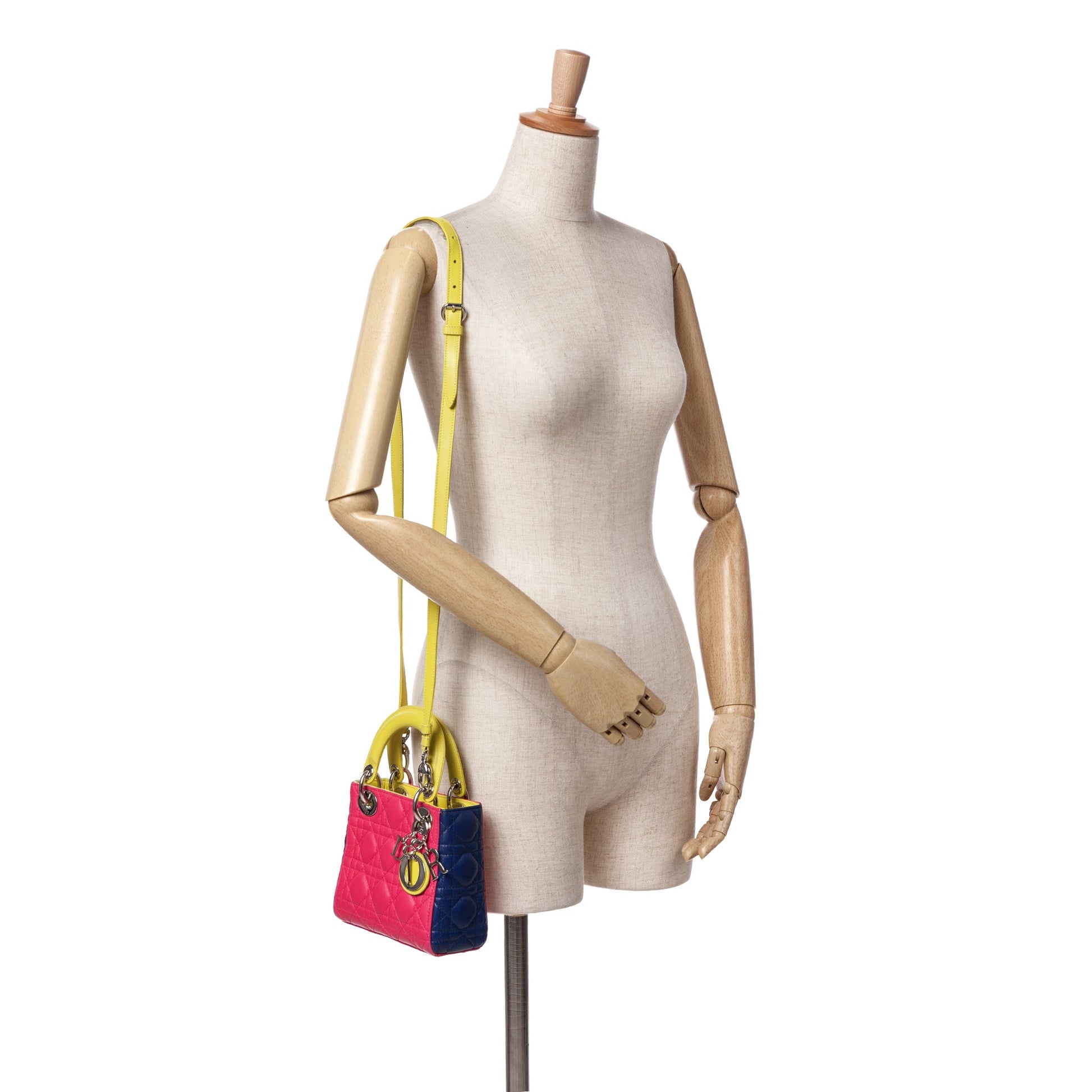 Dior Mini Tricolor Lambskin Cannage Lady Dior