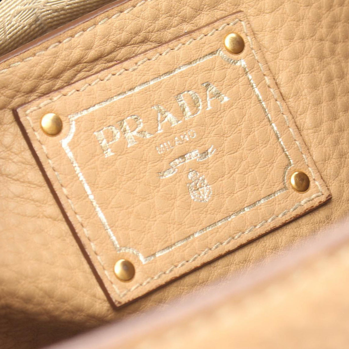 Prada Vitello Daino Tote — Brown