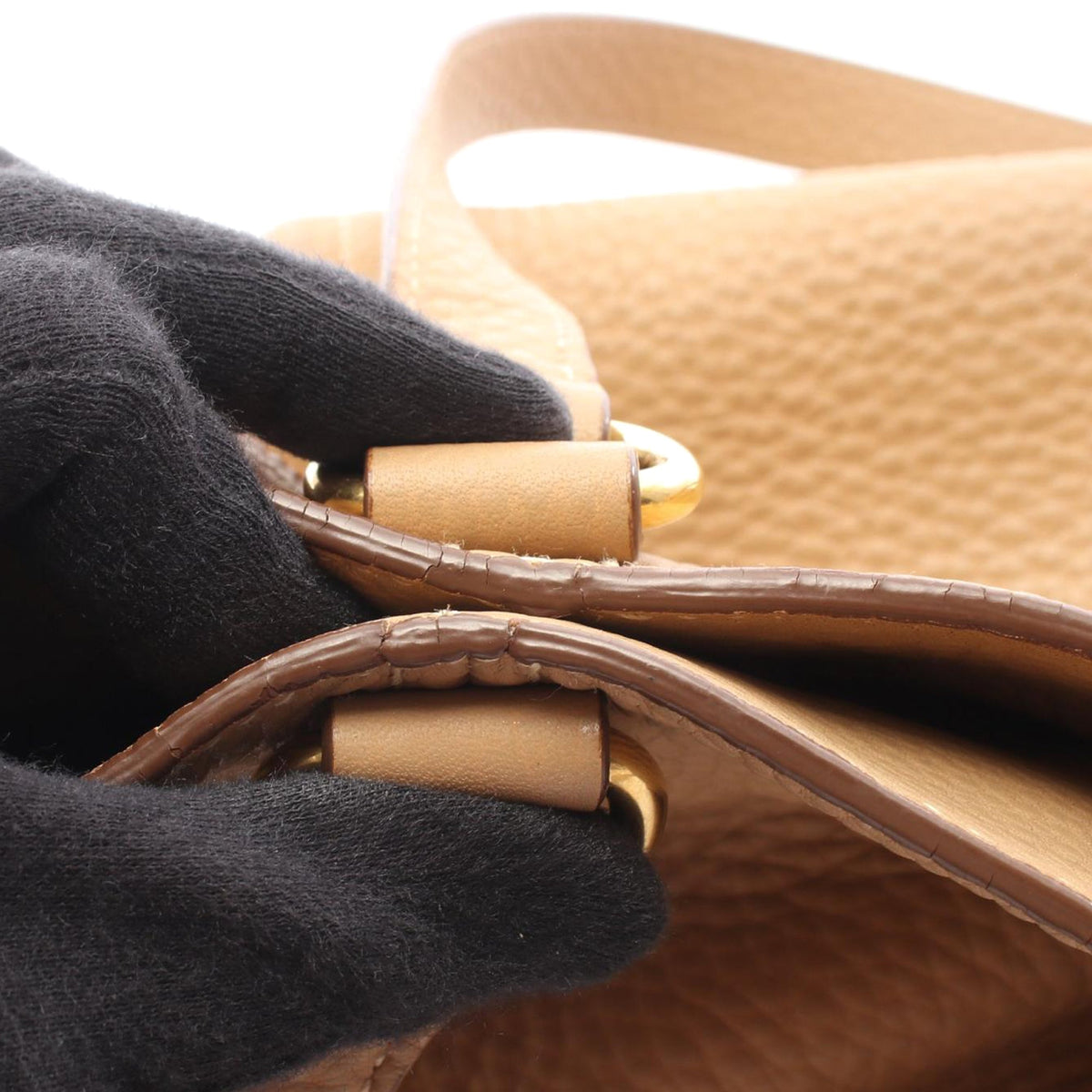 Prada Vitello Daino Tote — Brown