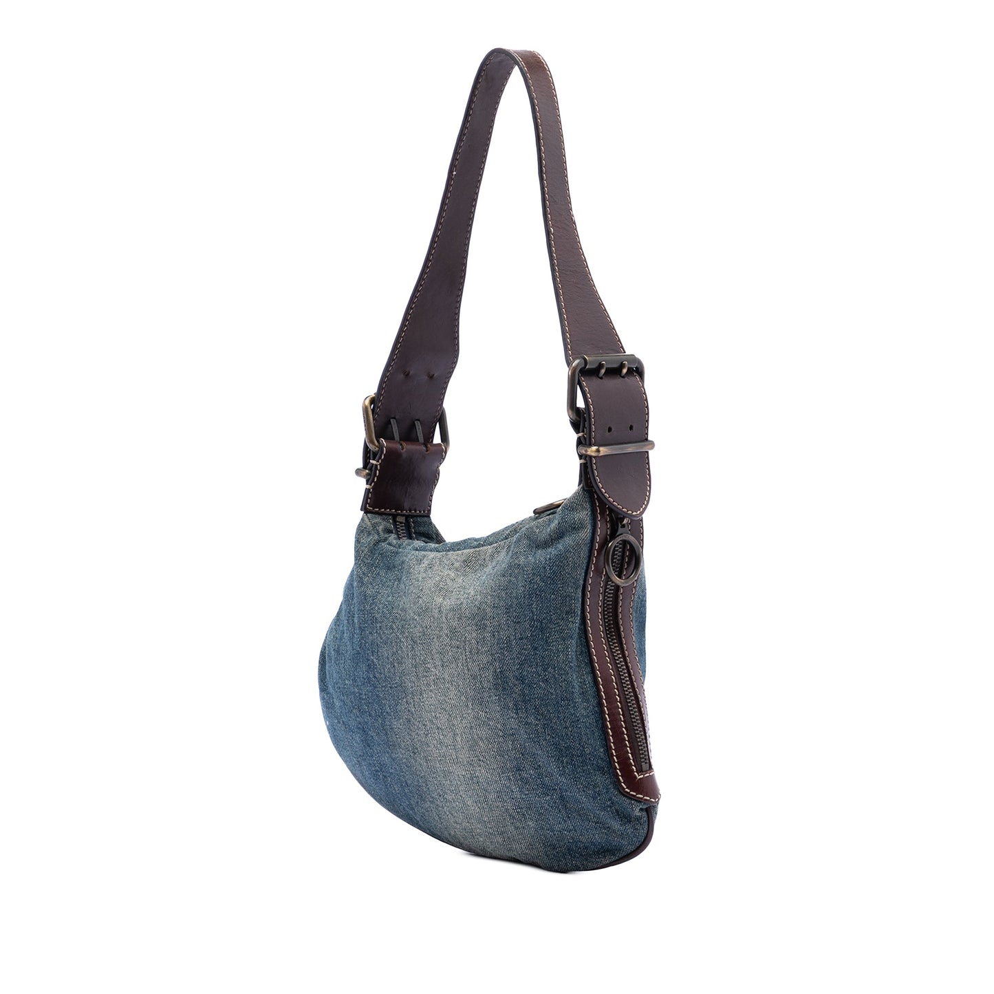 Fendi Denim Oyster Shoulder Bag