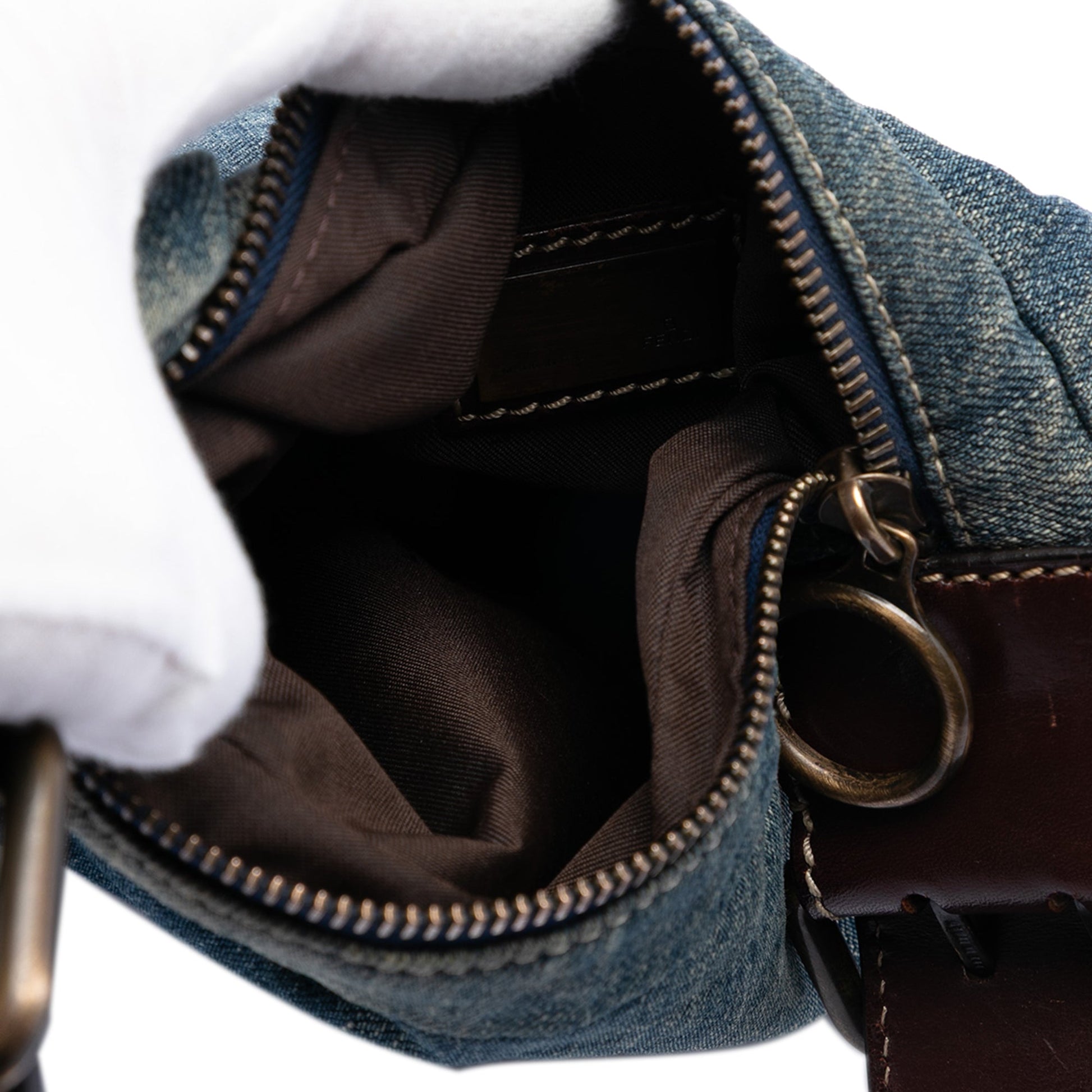 Fendi Denim Oyster Shoulder Bag