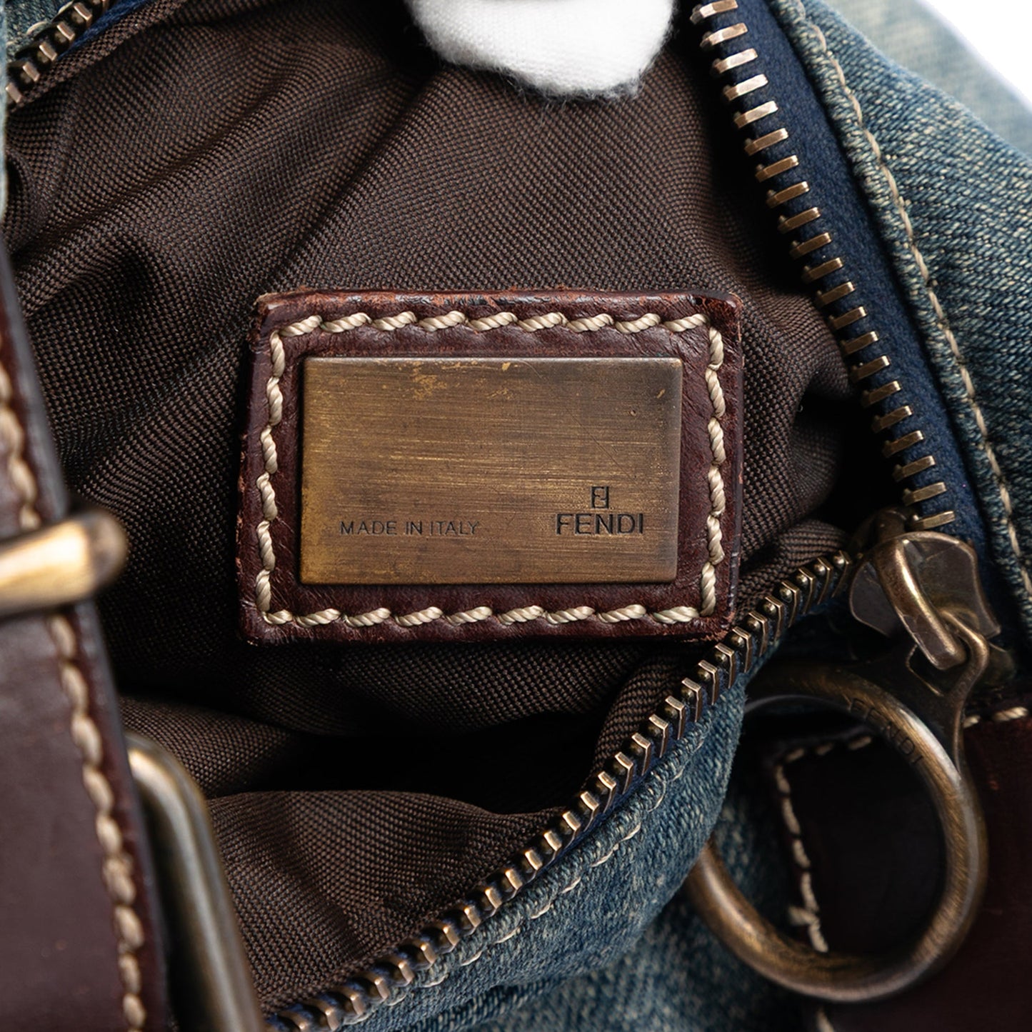 Fendi Denim Oyster Shoulder Bag