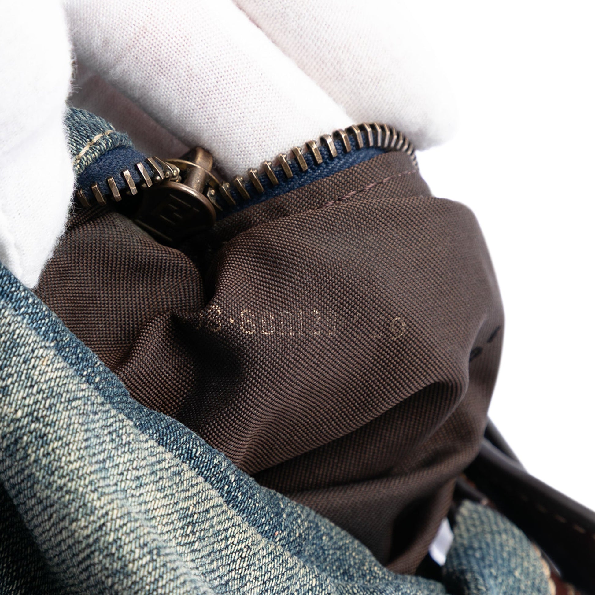 Fendi Denim Oyster Shoulder Bag