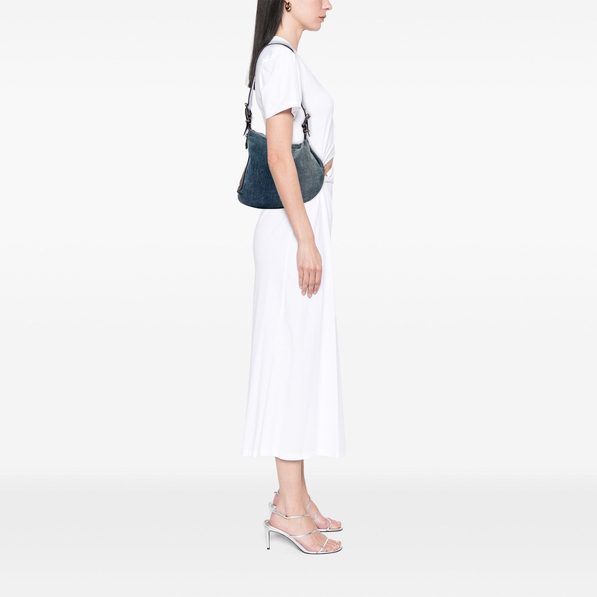Fendi Denim Oyster Shoulder Bag