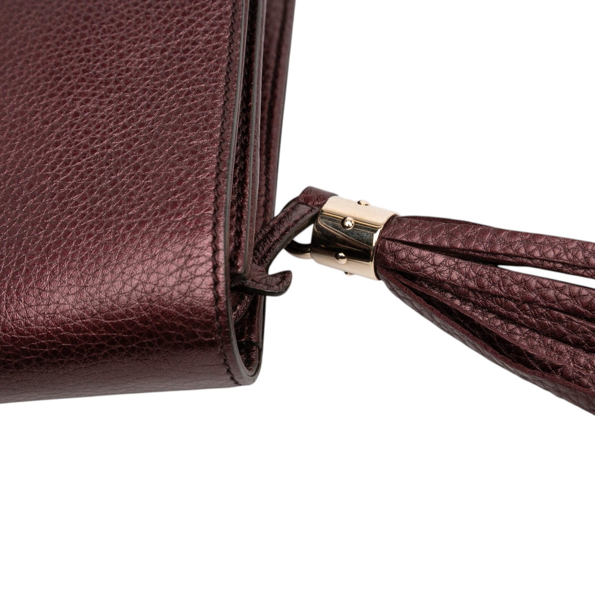 Gucci Metallic Leather Soho Disco Clutch
