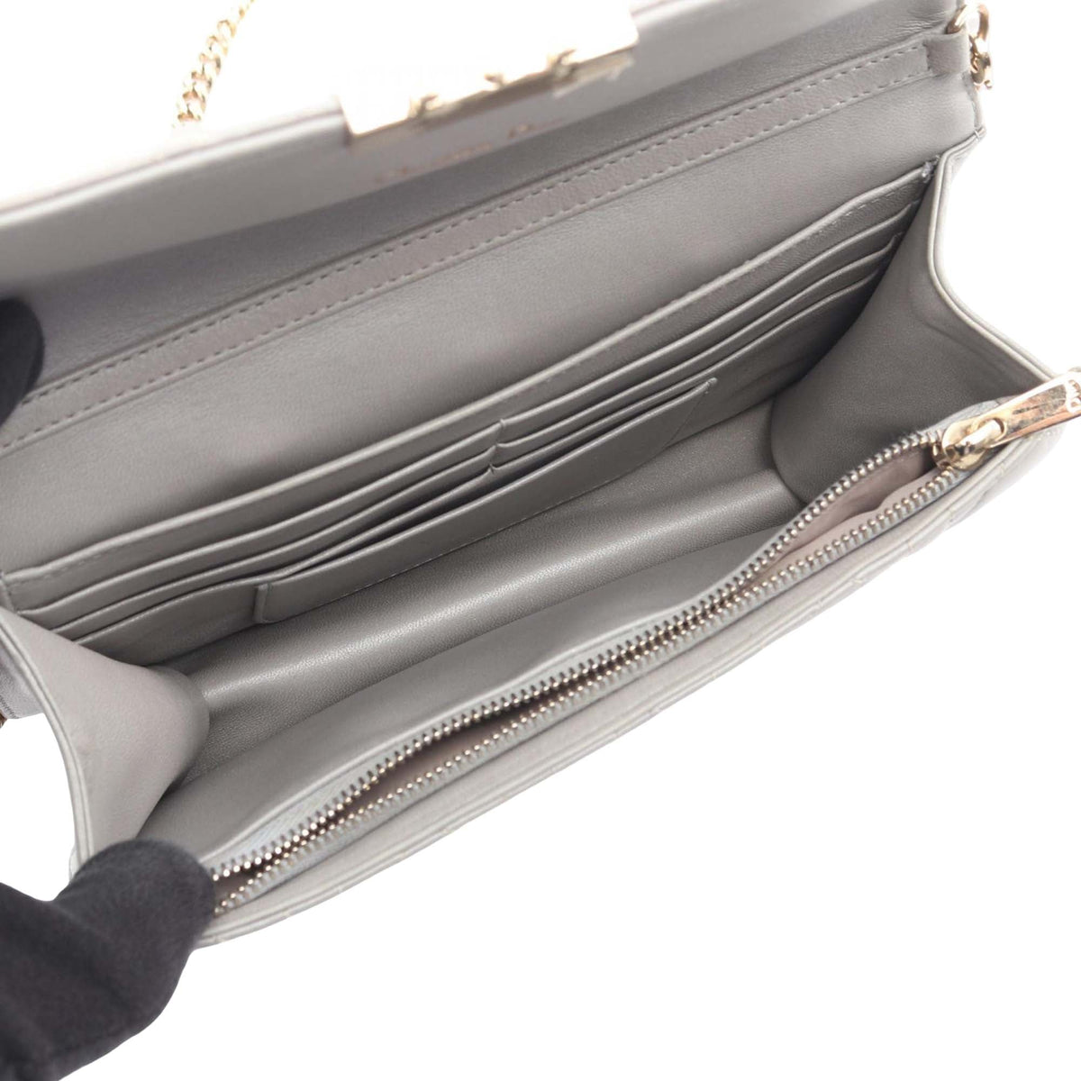Dior Lambskin Cannage Miss Dior Promenade Wallet on Chain