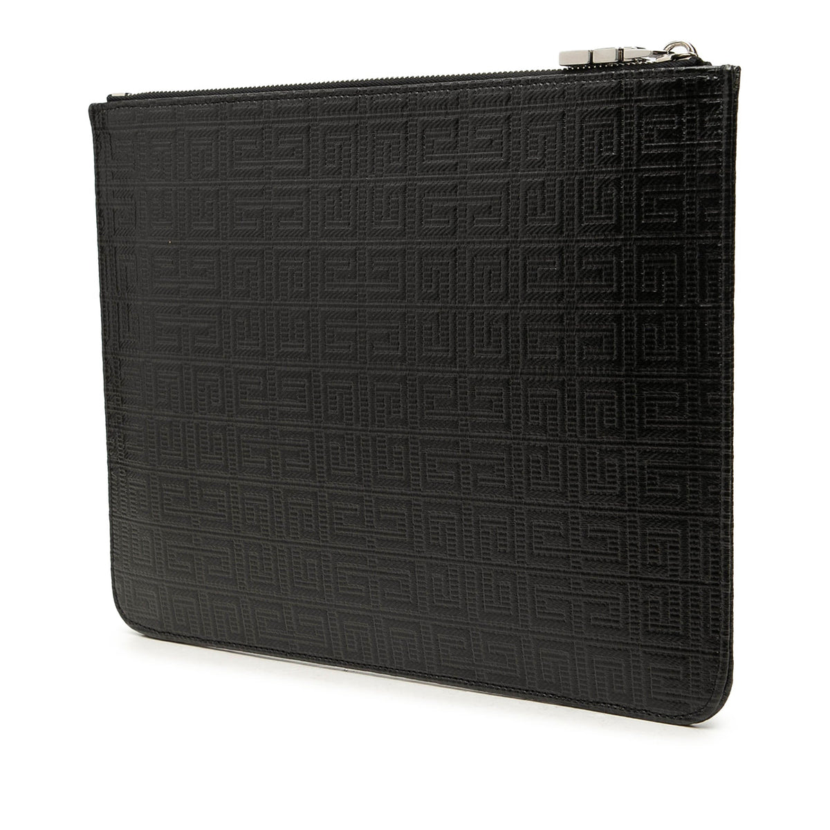 Givenchy 4G Embossed Coated Canvas Flat Pouch — Black