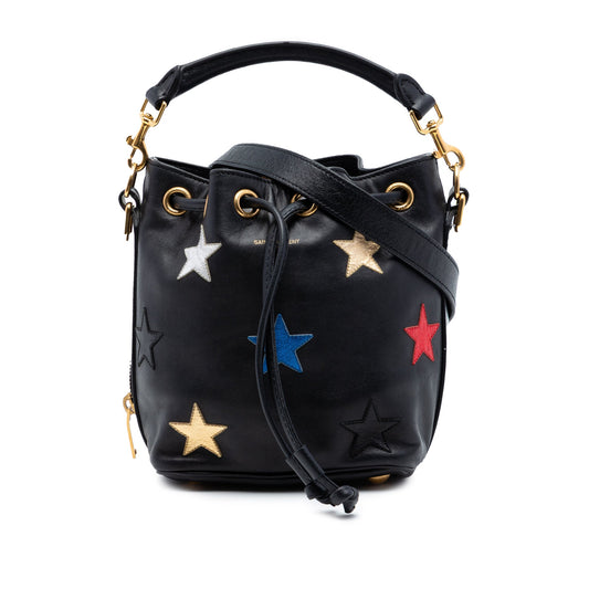 Saint Laurent Small Calfskin Star Patchwork Emmanuelle Bucket Bag