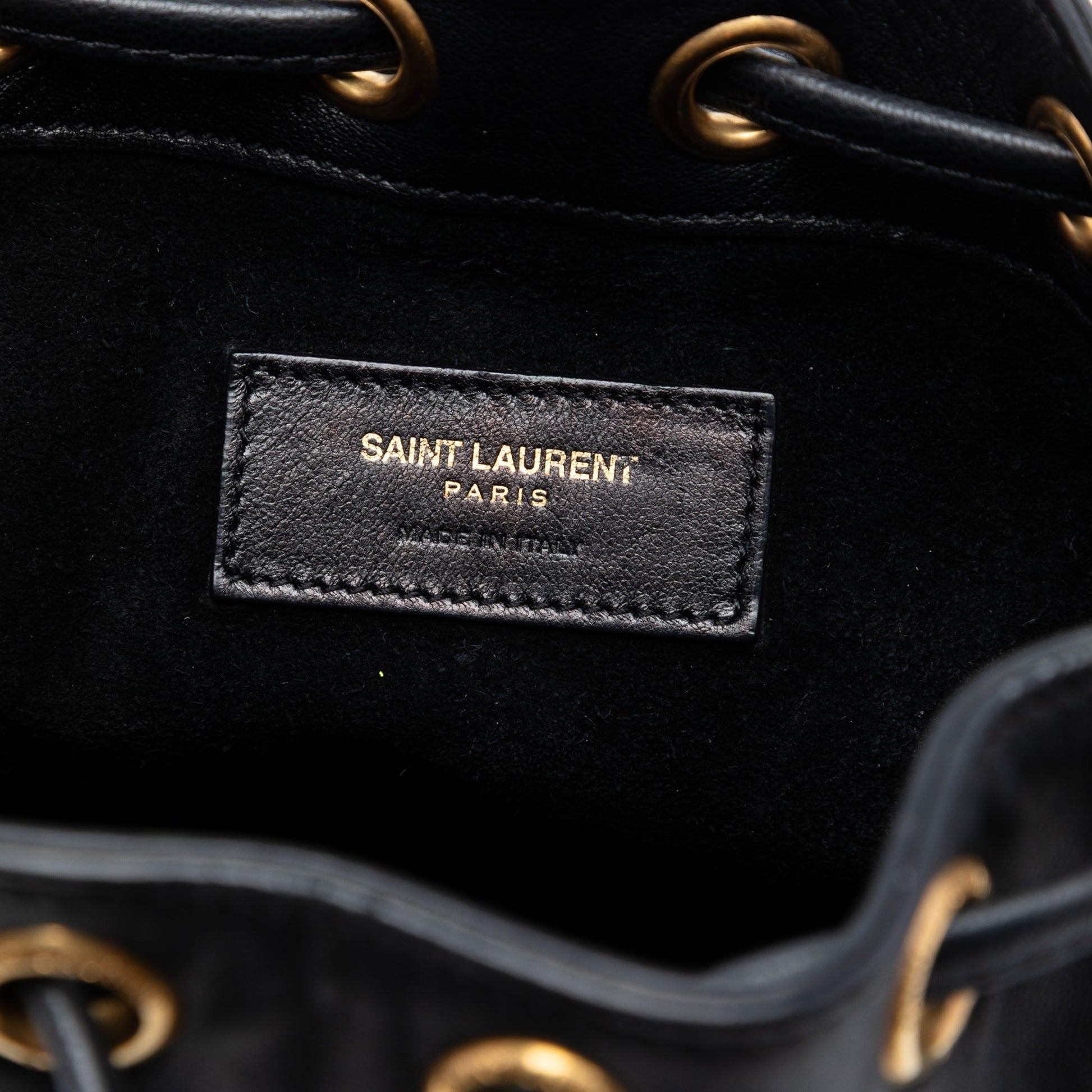 Saint Laurent Small Calfskin Star Patchwork Emmanuelle Bucket Bag