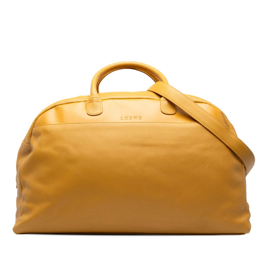 LOEWE Leather Logo Travel Bag — Yellow
