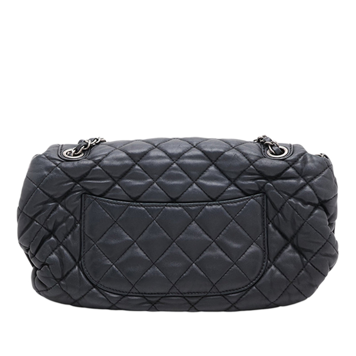 Chanel CC Quilted Lambskin Single Flap — Black