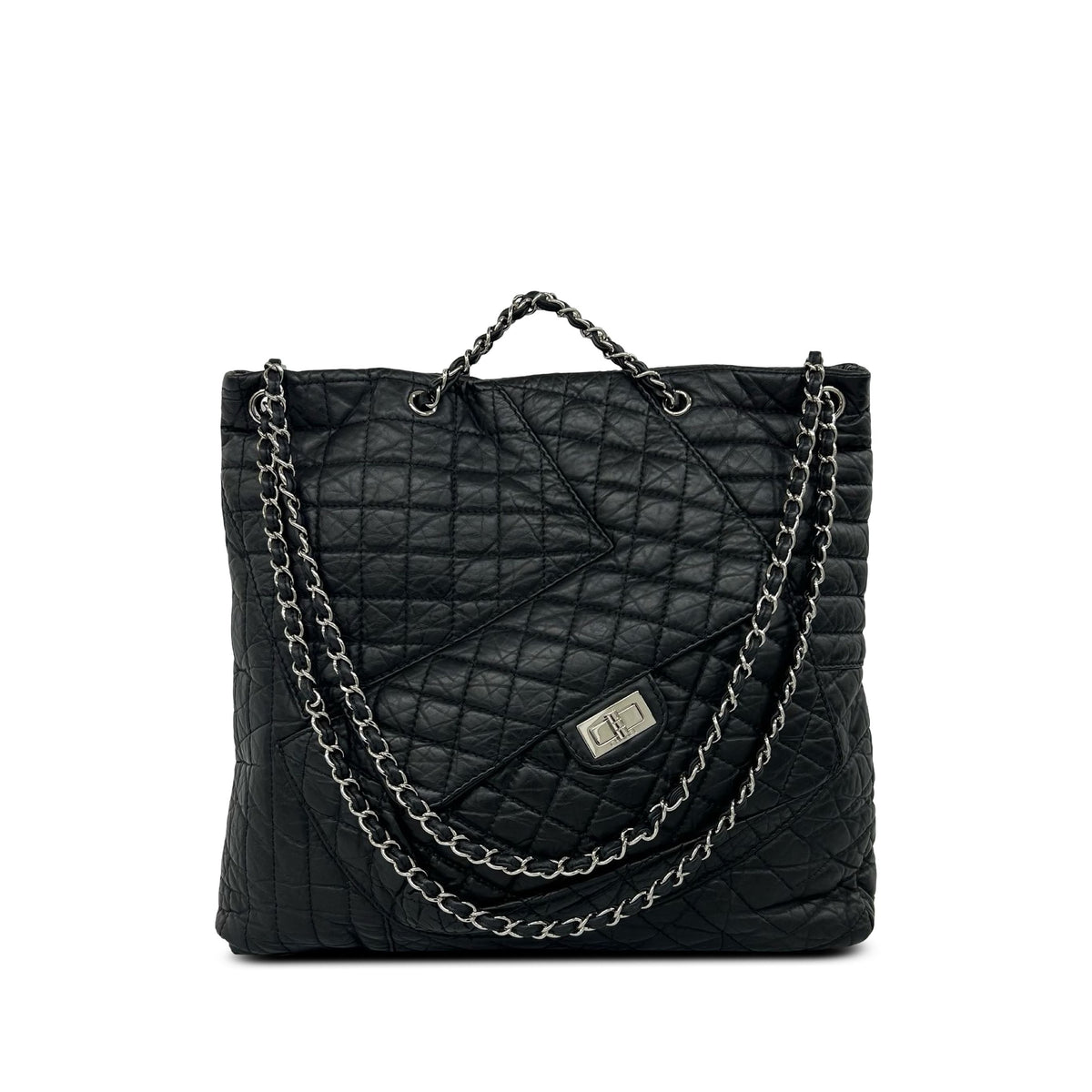 Chanel Aged Calfskin Karls Cabas Tote — Black