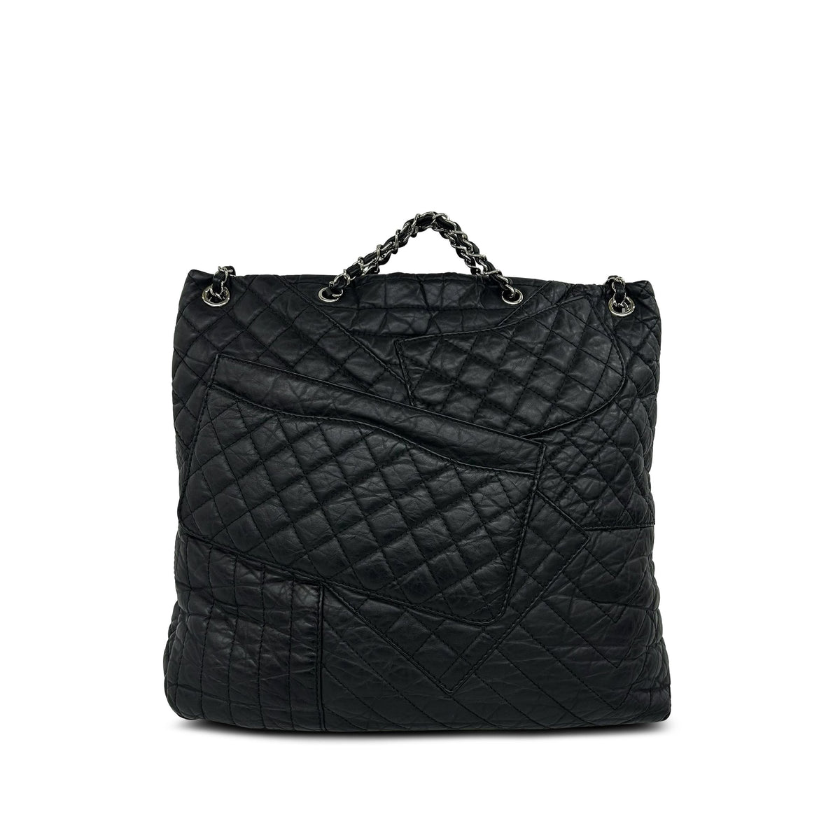 Chanel Aged Calfskin Karls Cabas Tote — Black