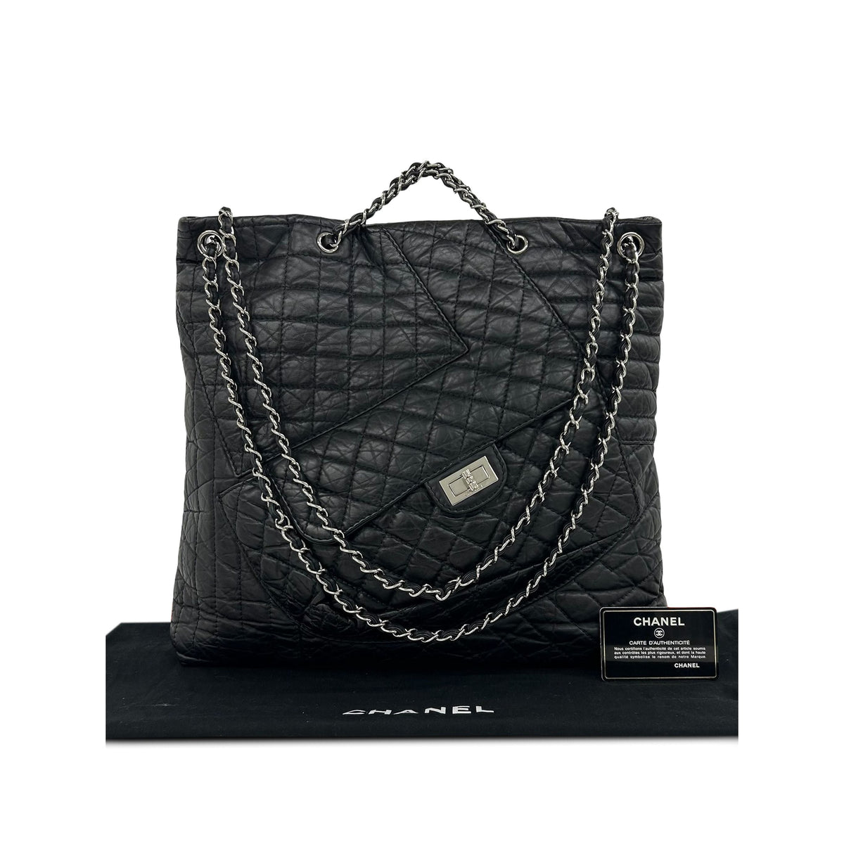 Chanel Aged Calfskin Karls Cabas Tote — Black