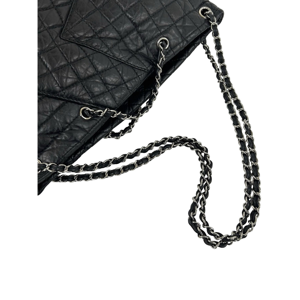 Chanel Aged Calfskin Karls Cabas Tote — Black