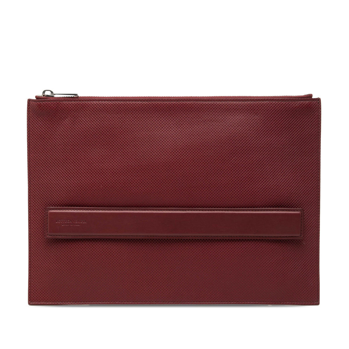 Bottega Veneta Textured Calfskin Marco Polo Clutch