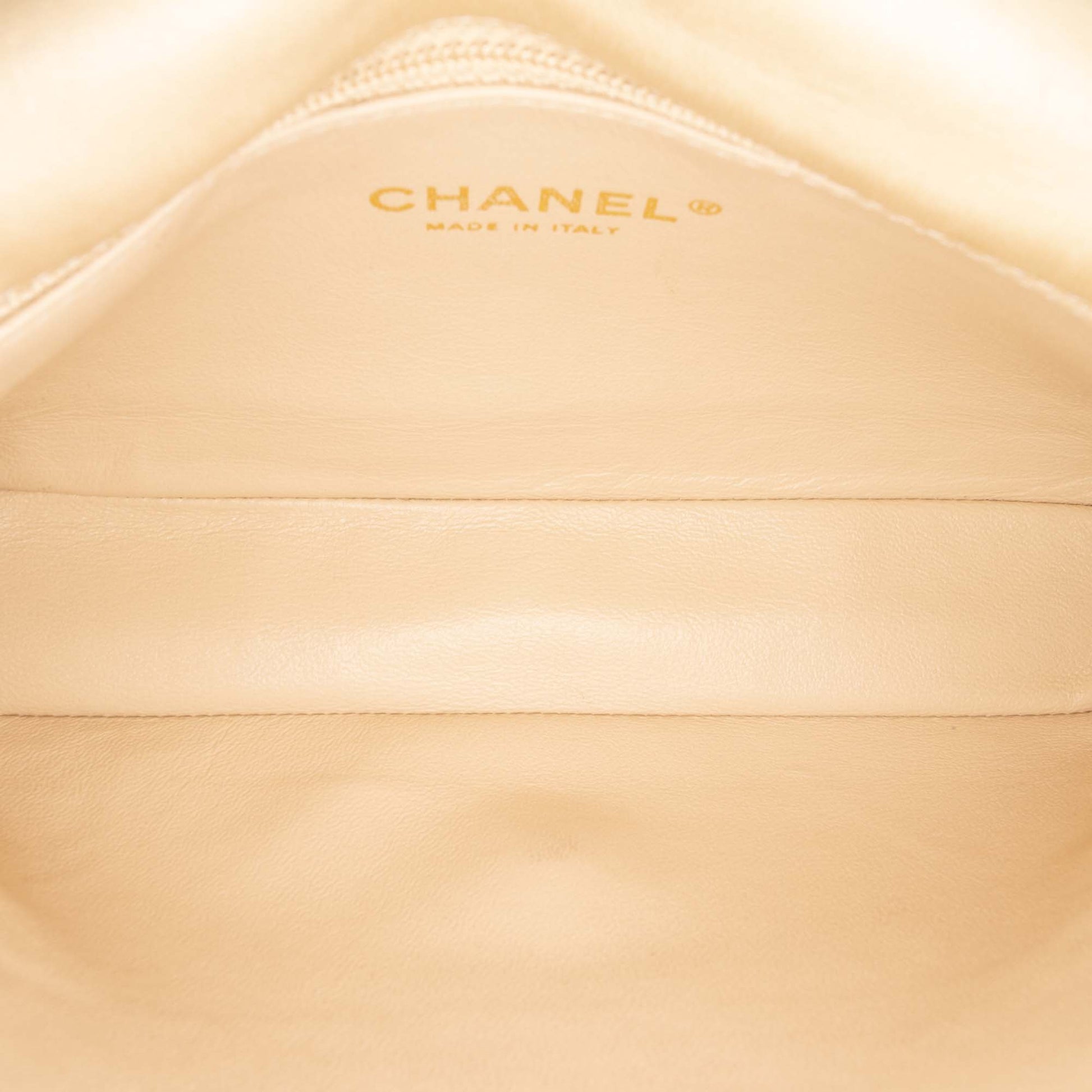Chanel Small Quilted Iridescent Lambskin Pearl CC Crystal Flap