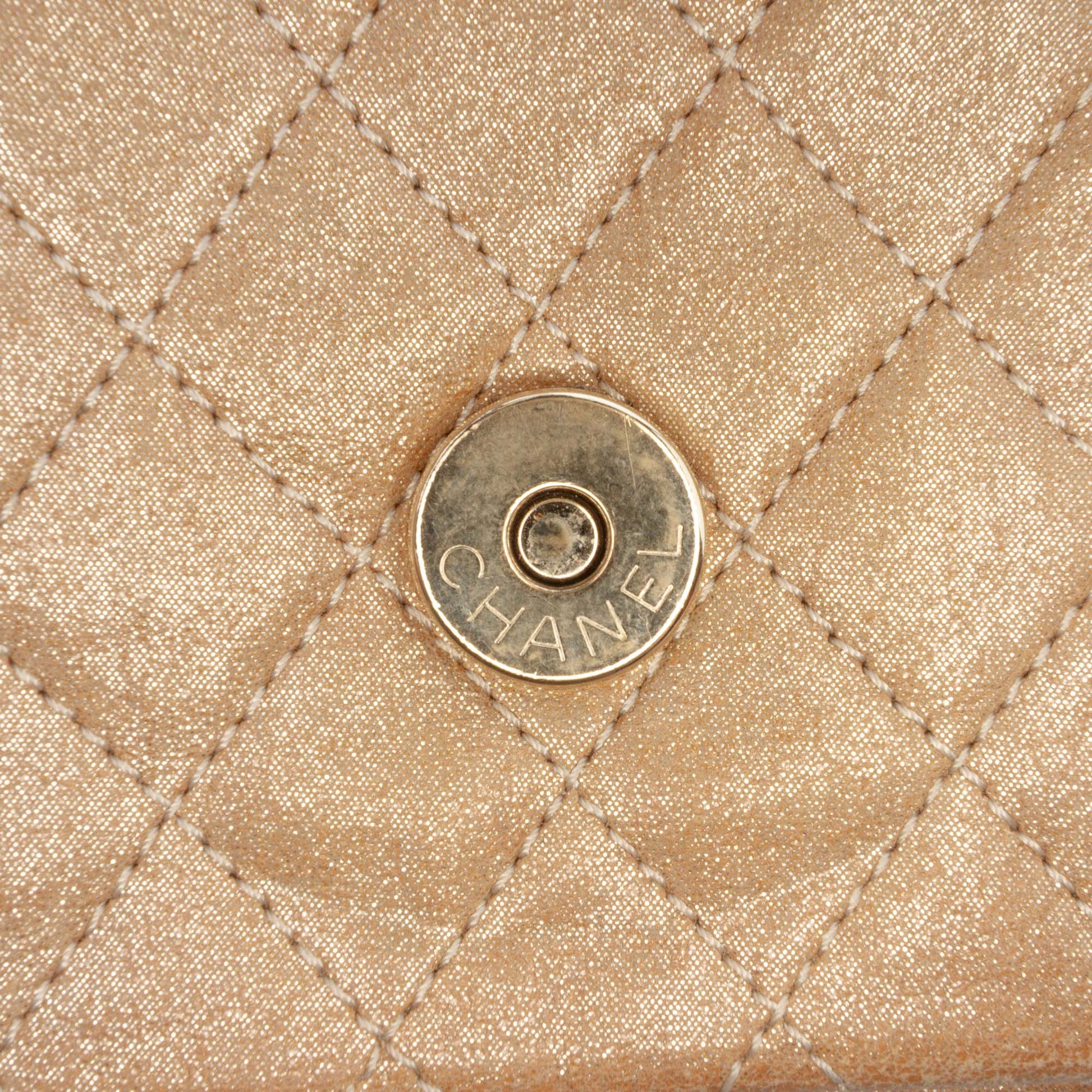 Chanel Small Quilted Iridescent Lambskin Pearl CC Crystal Flap