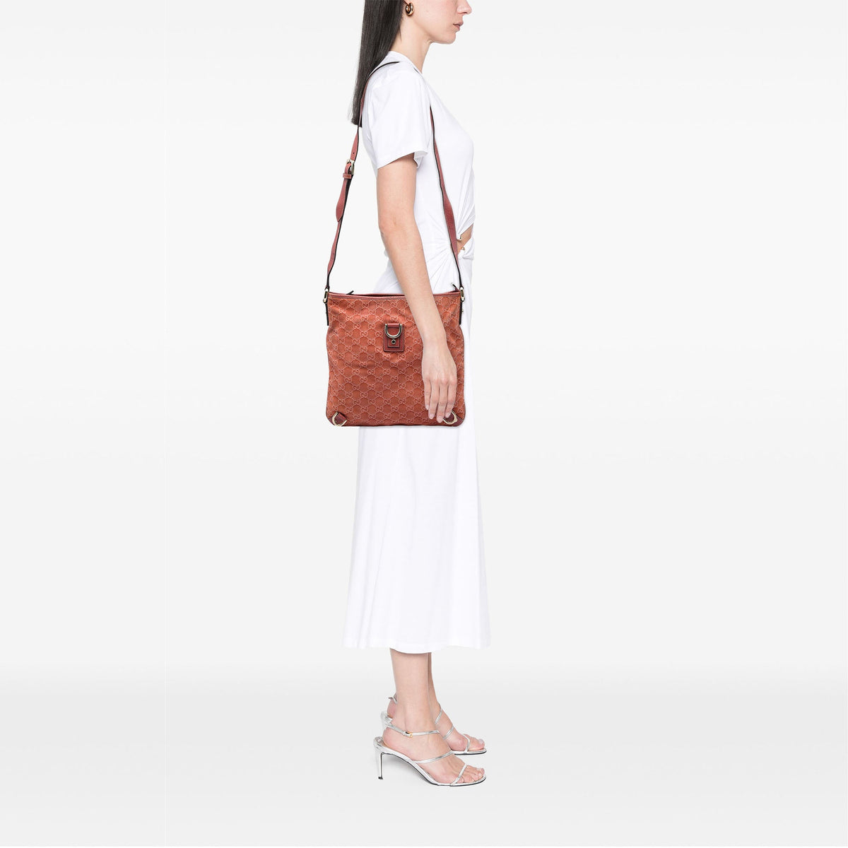 Gucci GG Suede Abbey D Ring Crossbody