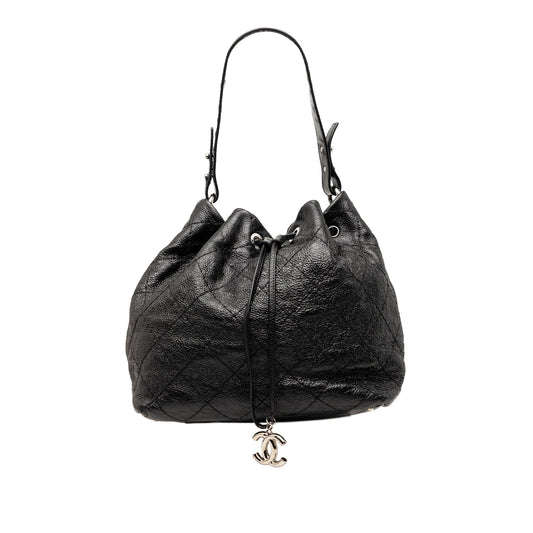 Chanel Glazed Calfskin On The Road Bucket Bag