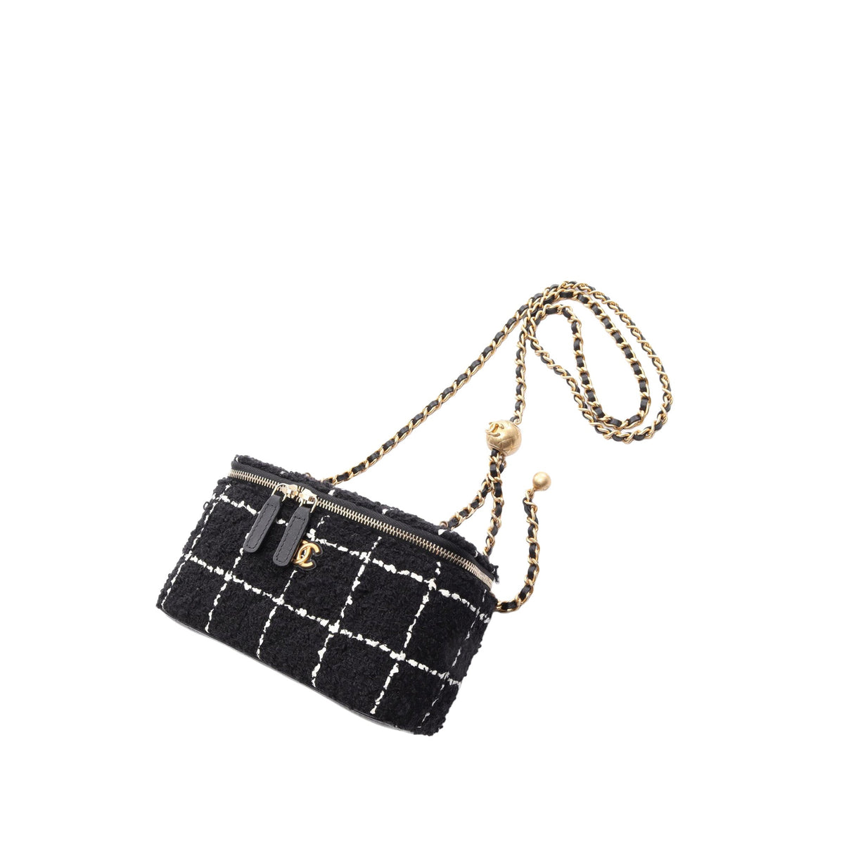 Chanel Tweed Vanity Case with Chain