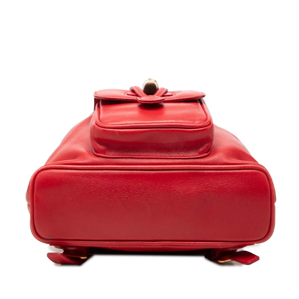 Gucci Calfskin Bamboo Drawstring Backpack — Red