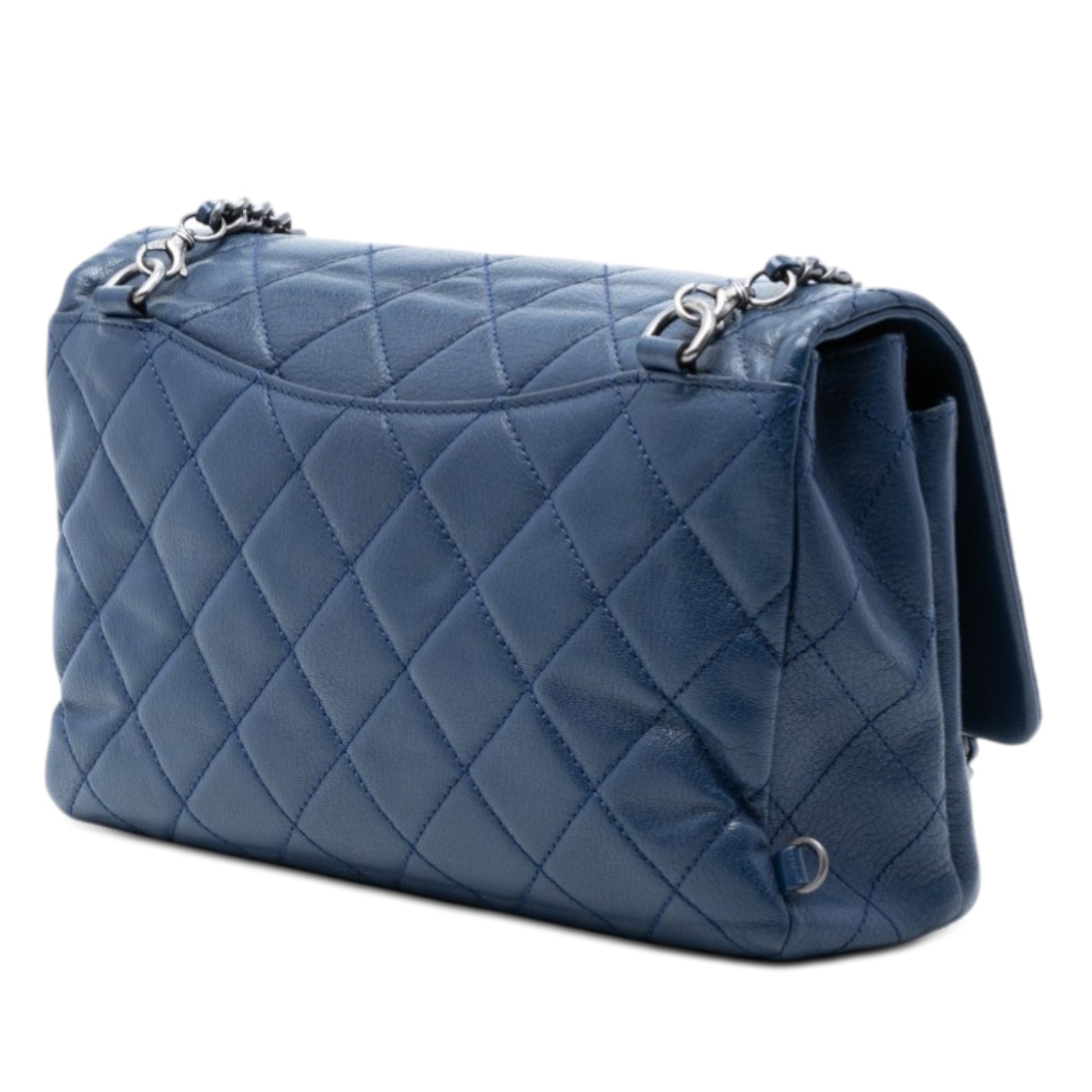 Large Quilted Goatskin Double Carry Waist Chain Flap